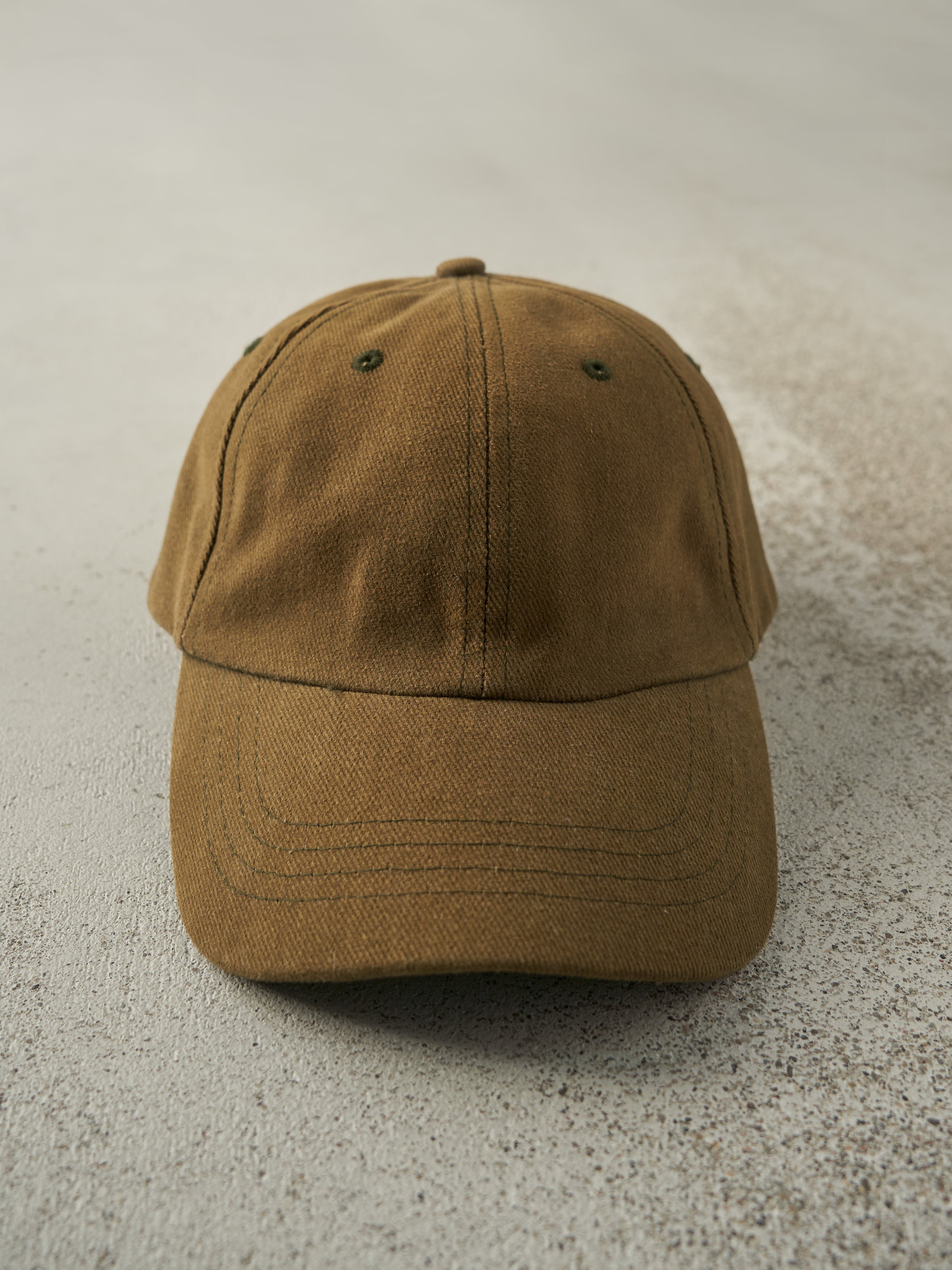Vintage 90s Sun Faded Green Blank Strapback Hat