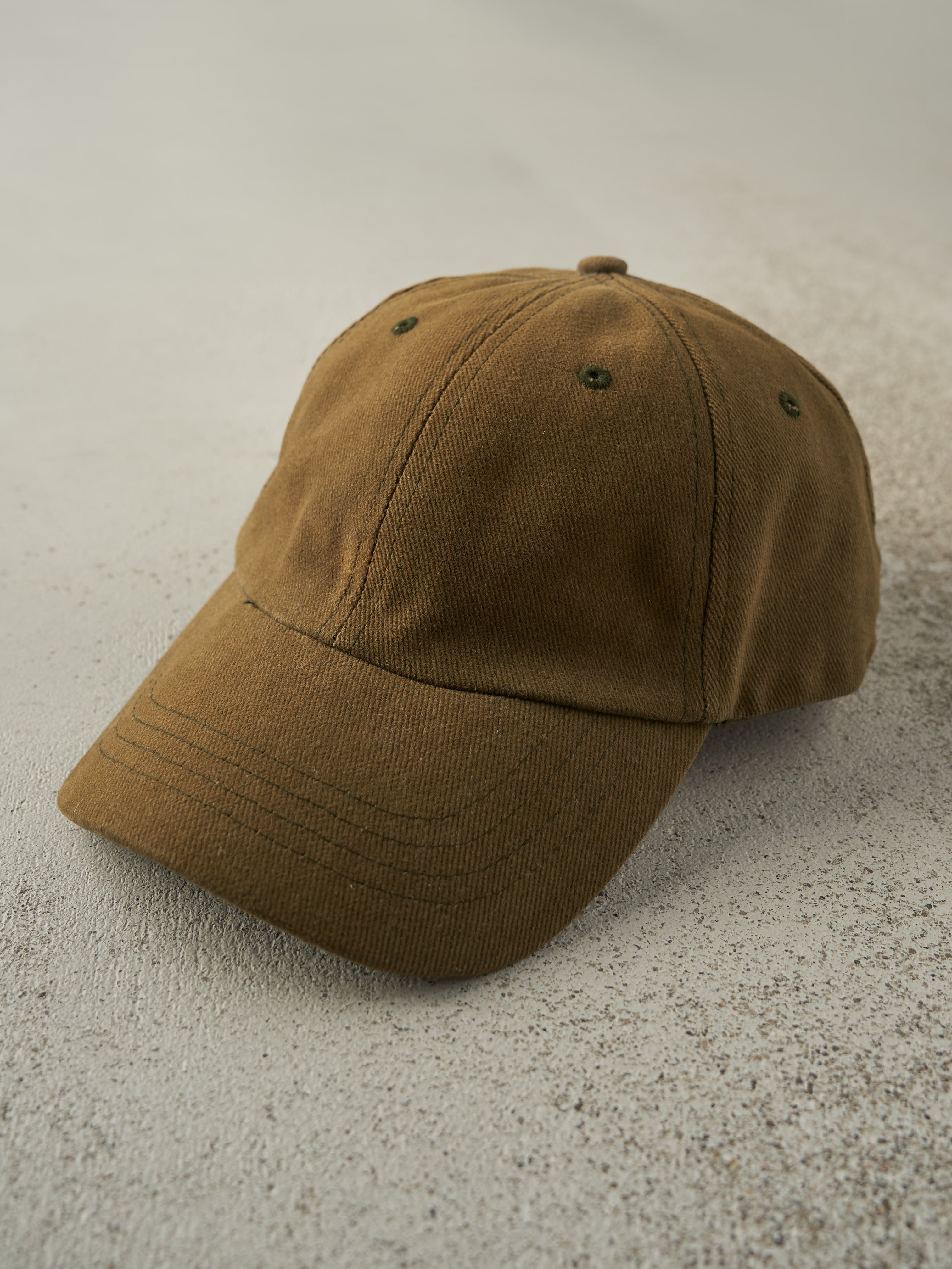 Vintage 90s Sun Faded Green Blank Strapback Hat
