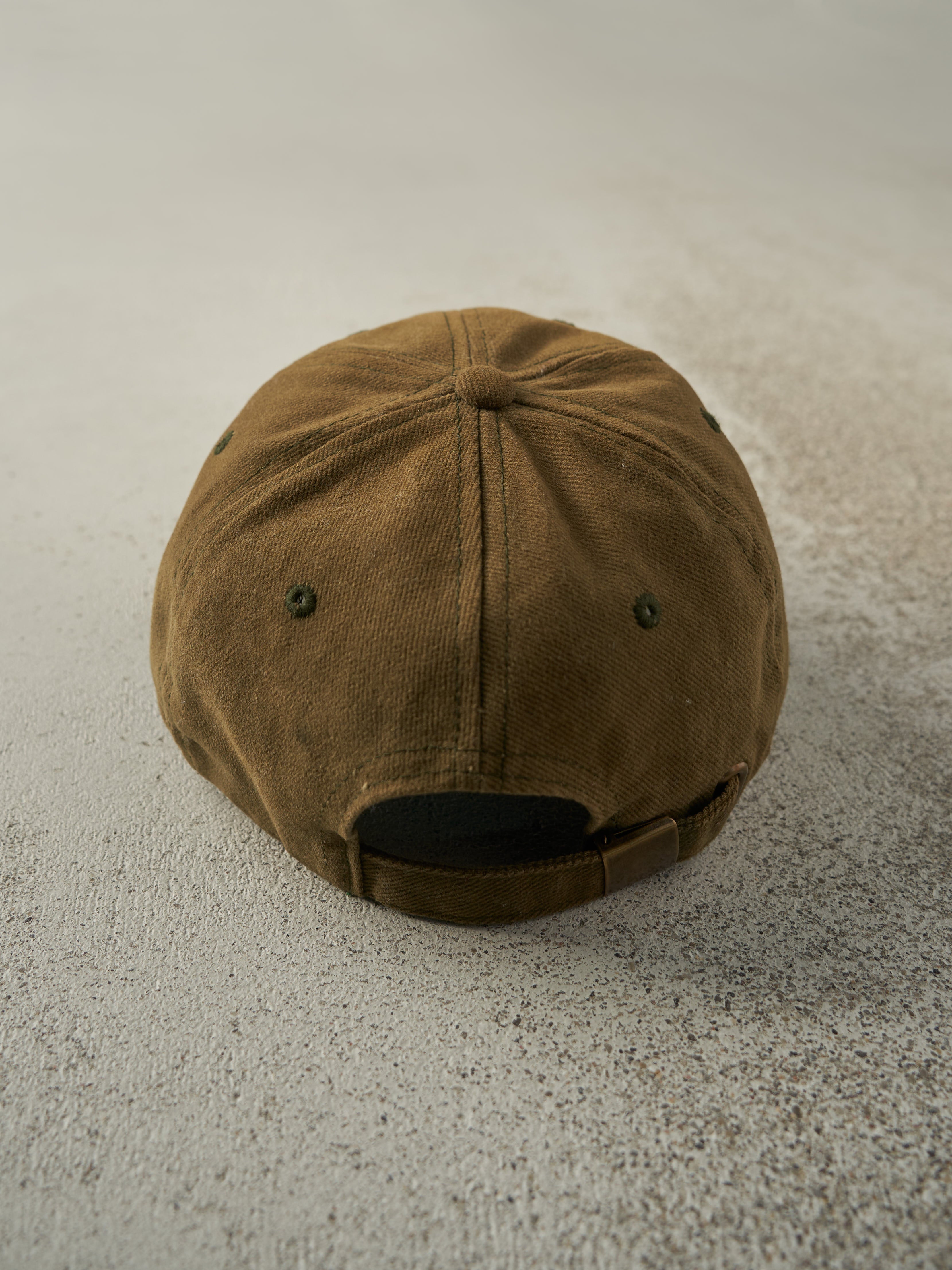 Vintage 90s Sun Faded Green Blank Strapback Hat