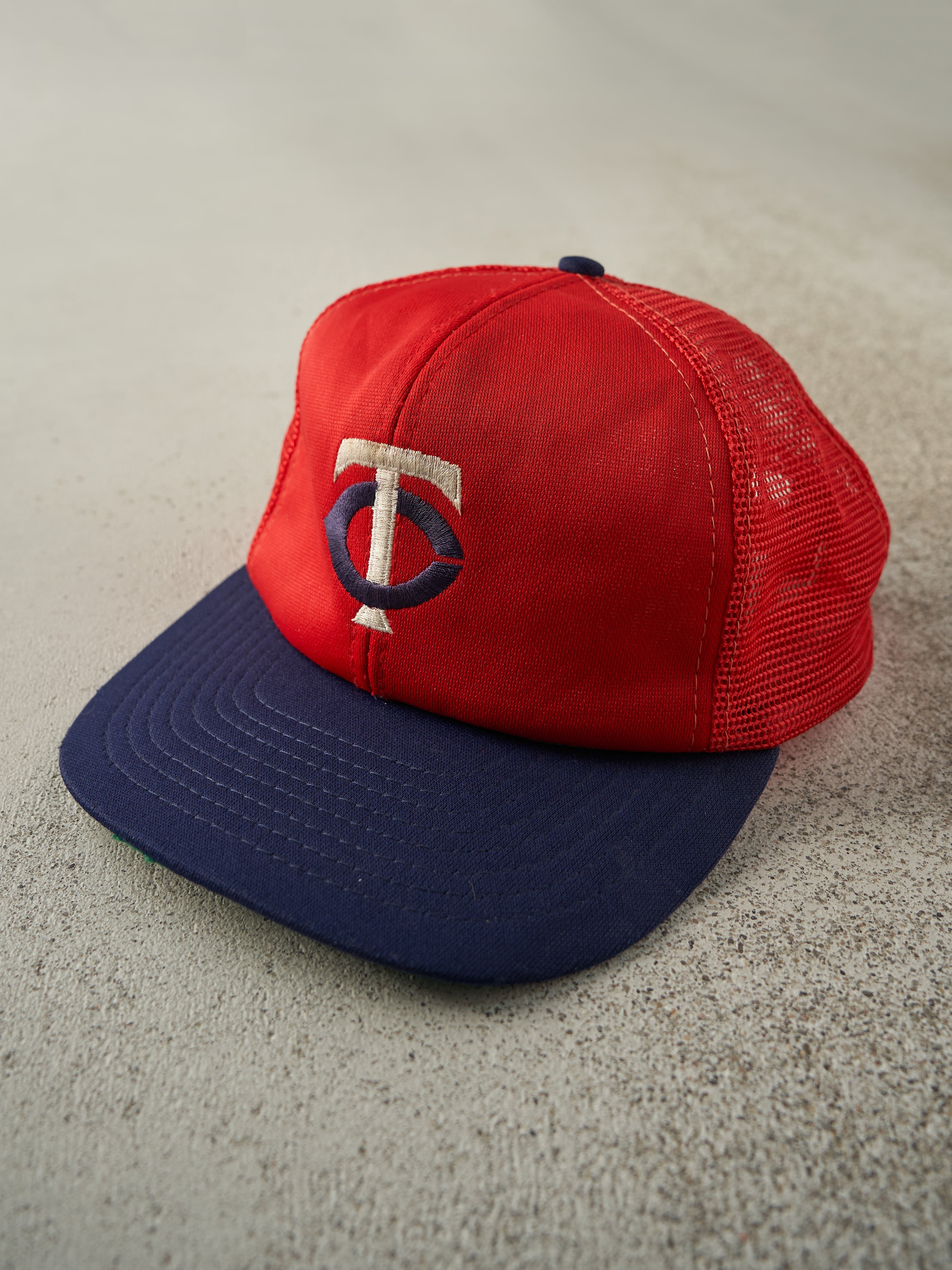 Vintage 80s Red & Navy Minnesota Twins Two Tone Trucker Hat