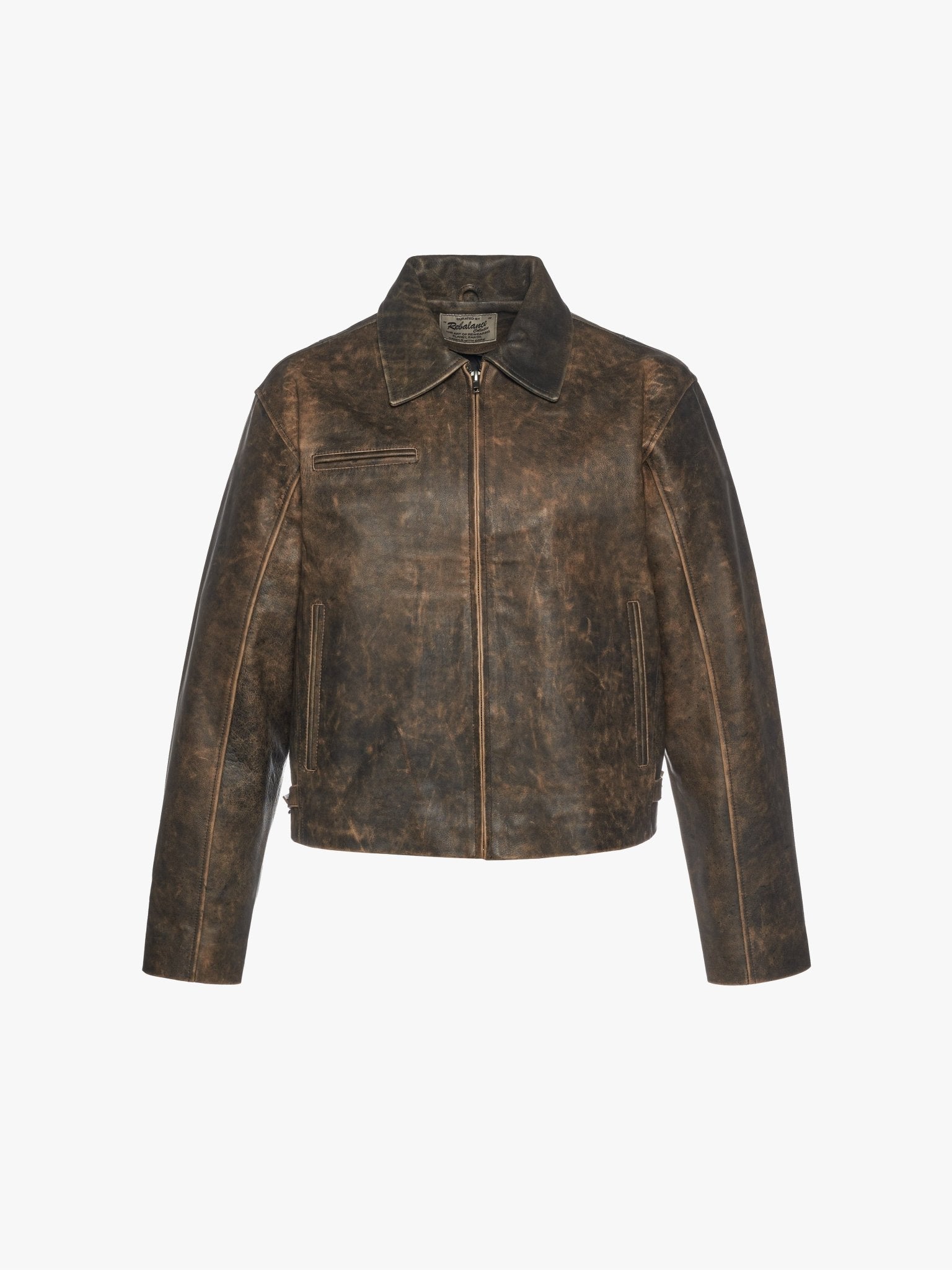 Everyday Boxy Leather Jacket - Brown