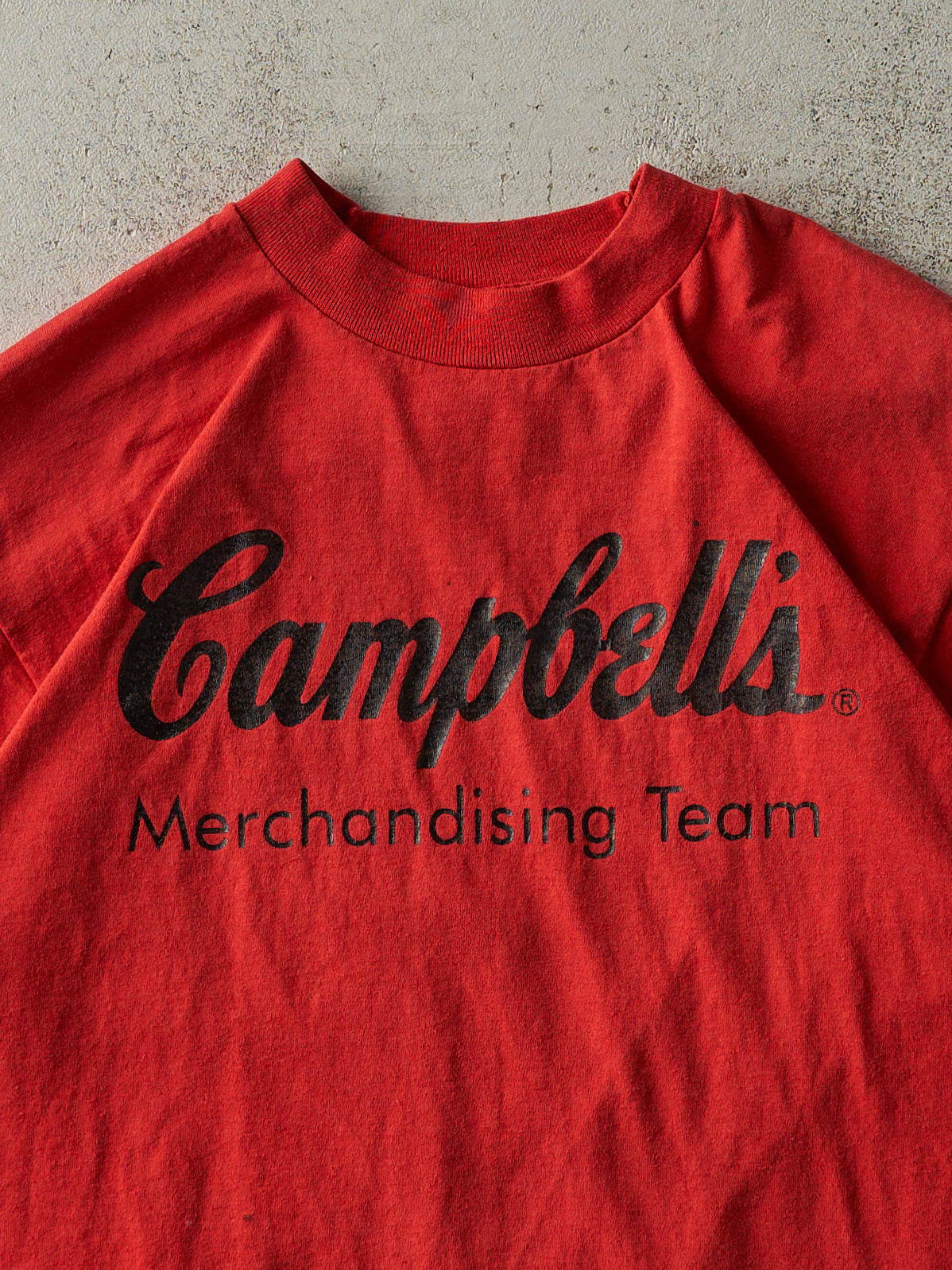 Vintage 80s Red Campbells Merchandising Team Single Stitch Tee (M)