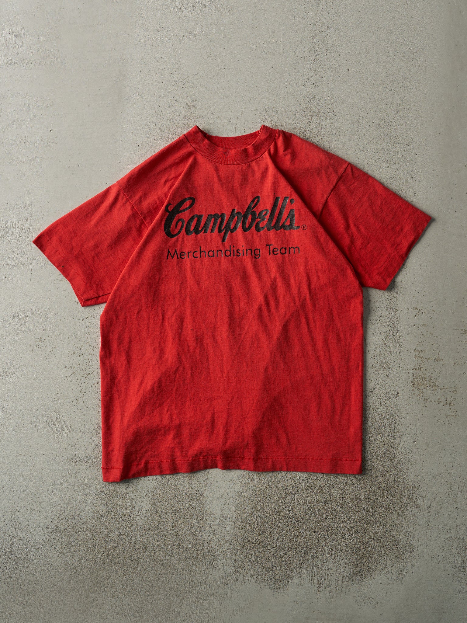 Vintage 80s Red Campbells Merchandising Team Single Stitch Tee (M)