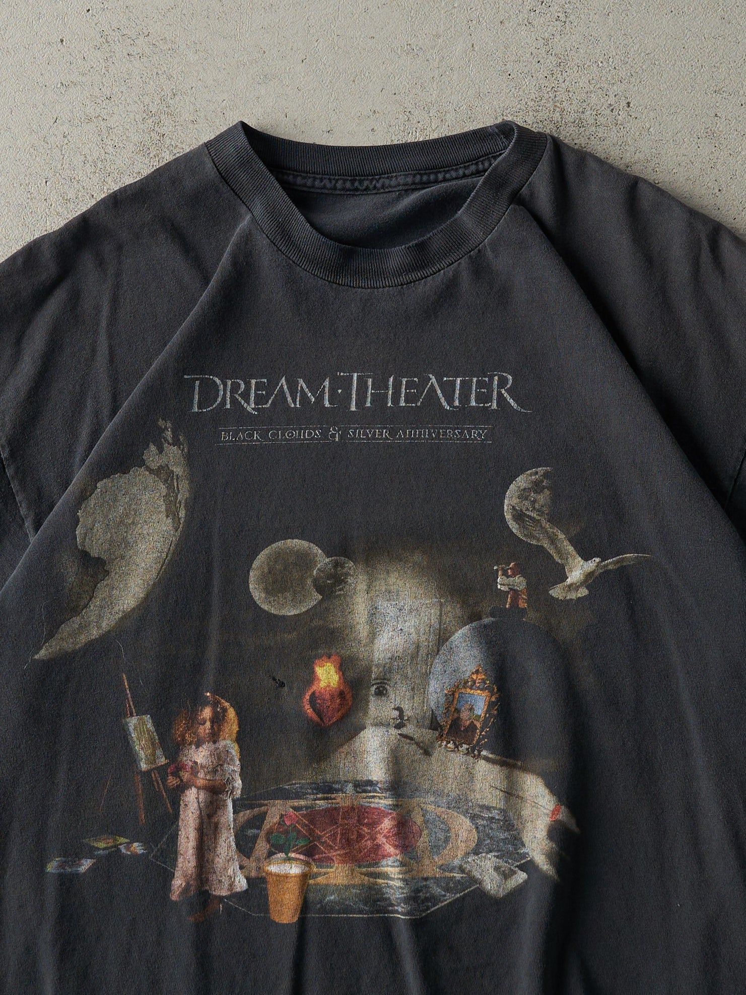 Vintage 10' Faded Black Dream Theater Black Clouds & Silver Anniversary Tee (M/L)