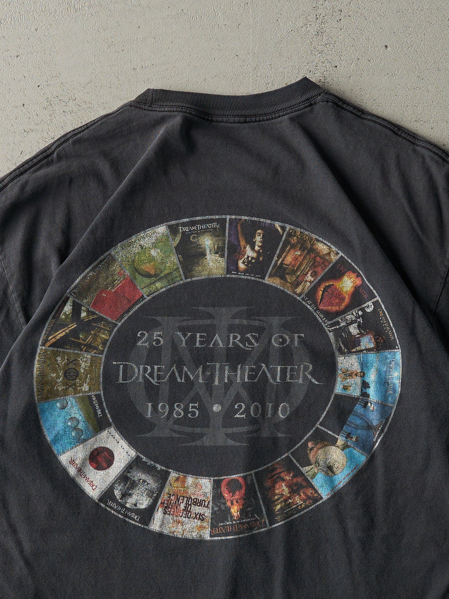 Vintage 10' Faded Black Dream Theater Black Clouds & Silver Anniversary Tee (M/L)