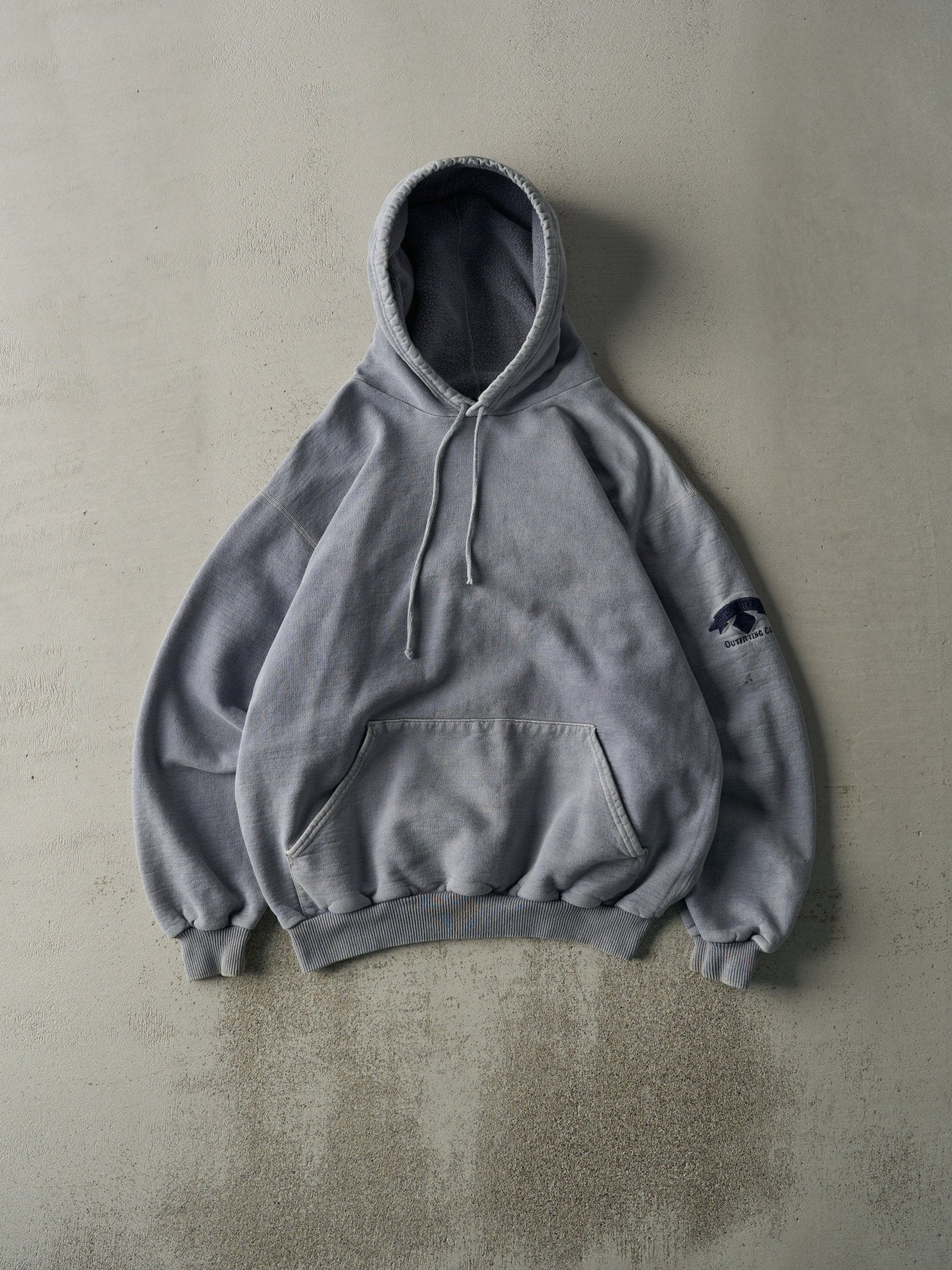 Vintage 90s Washed Blue Embroidered Wind River Boxy Hoodie (L)