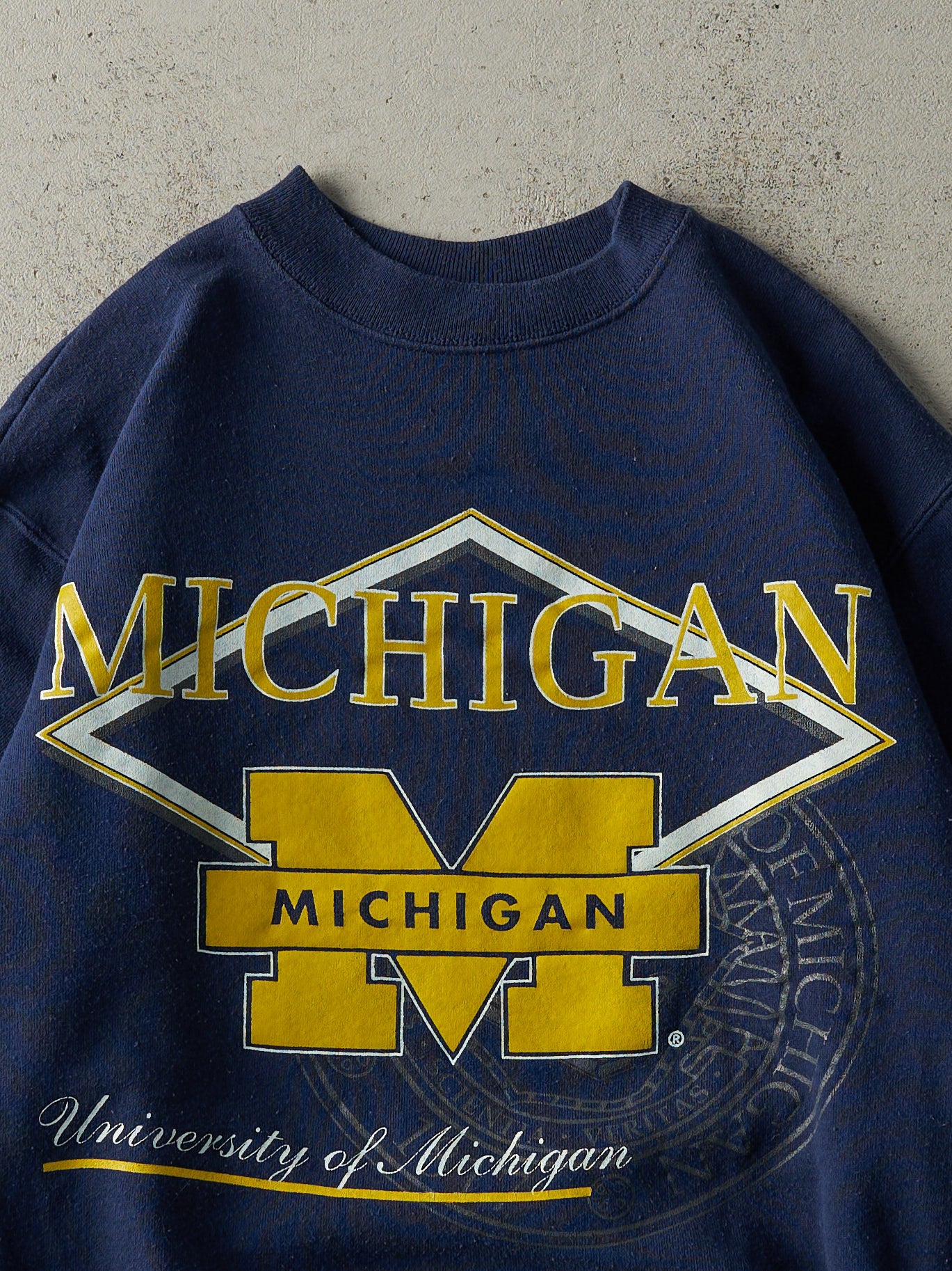 Vintage 90s Navy Blue University of Michigan Crewneck (M)