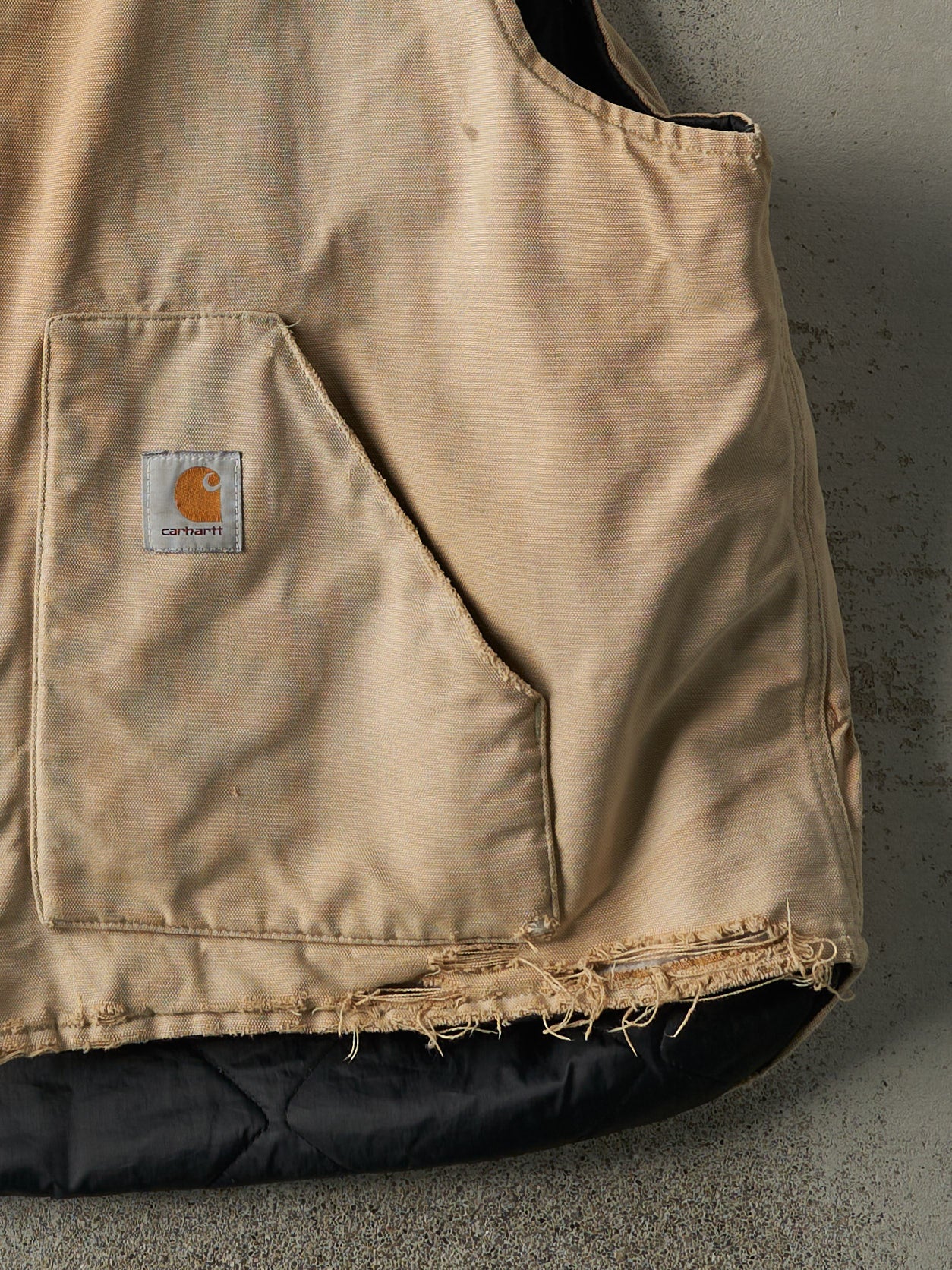 Vintage 90s Faded Beige Carhartt Vest (L)