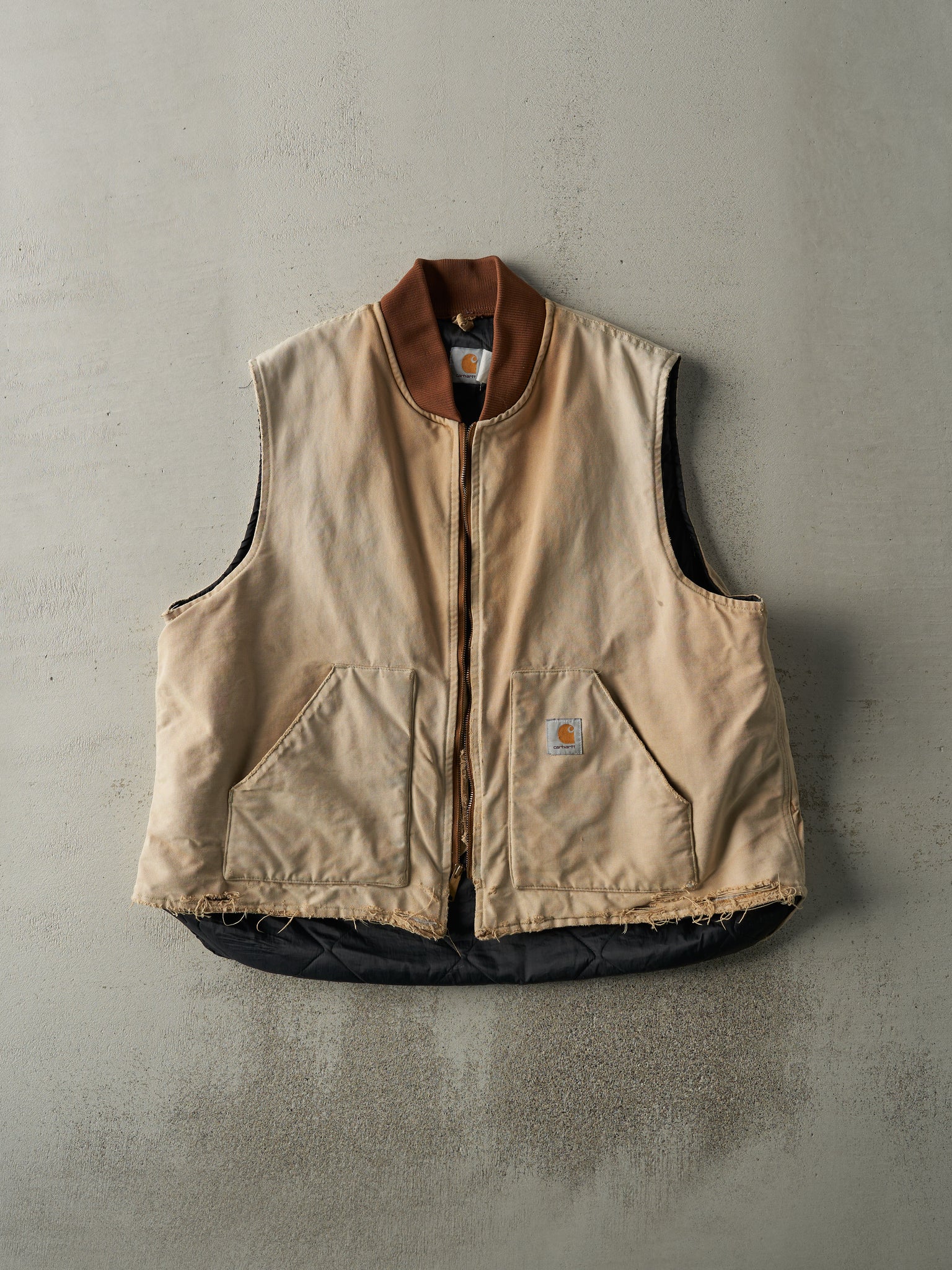 Vintage 90s Faded Beige Carhartt Vest (L)