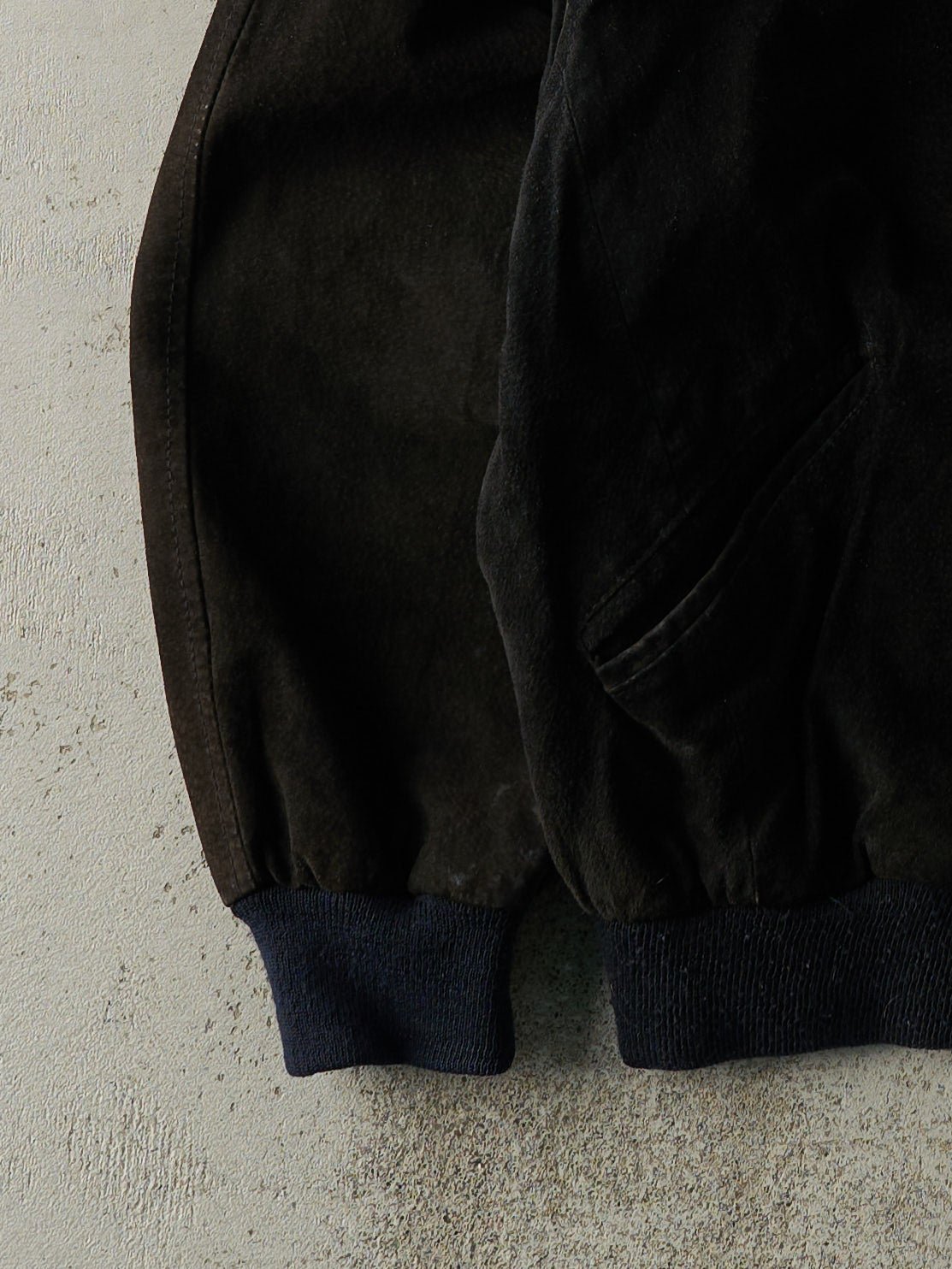 Vintage 80s Black Embroidered Camel Suede Jacket (M)