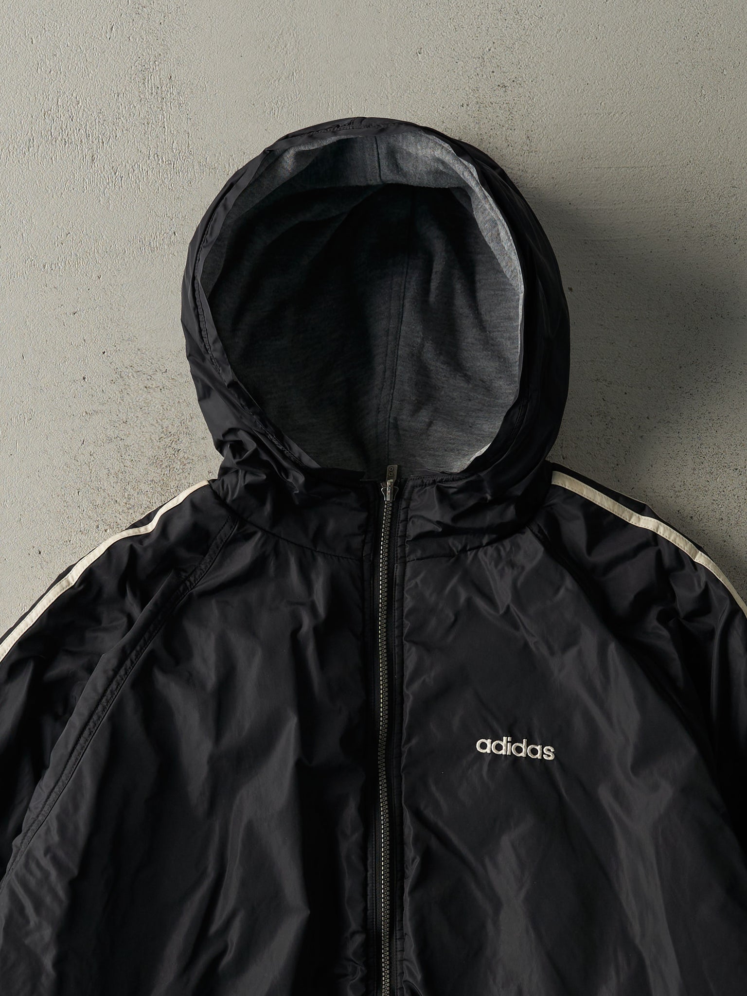 Vintage 90s Black Adidas Reversible Windbreaker Jacket (XL)