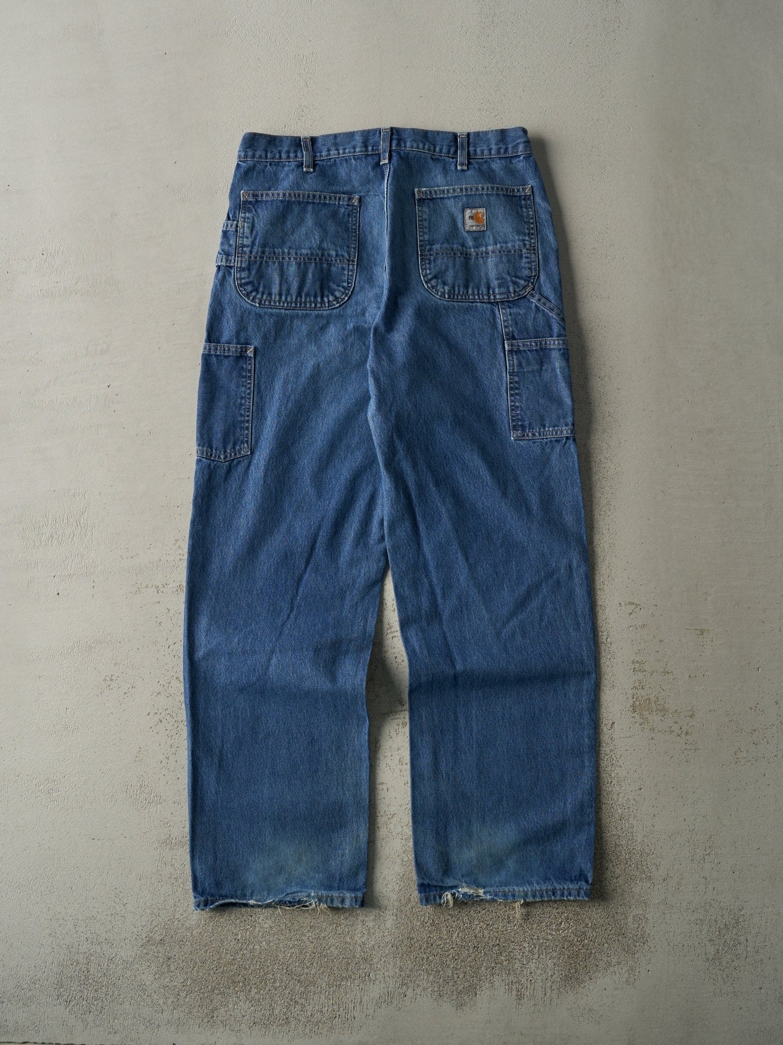 Vintage Y2K Mid Wash Fire Resistant Carhartt Work Jeans (34x33.5)
