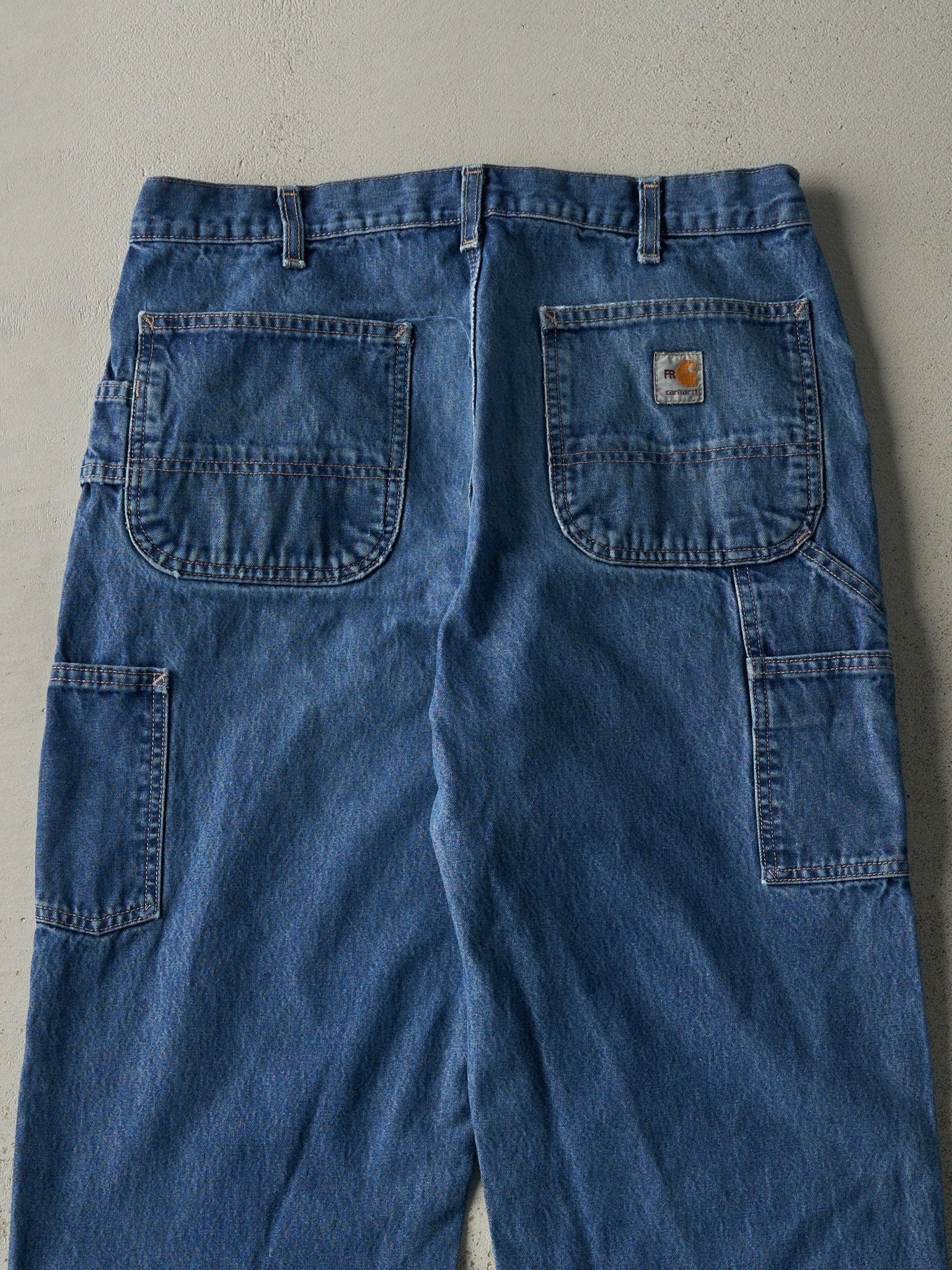 Vintage Y2K Mid Wash Fire Resistant Carhartt Work Jeans (34x33.5)