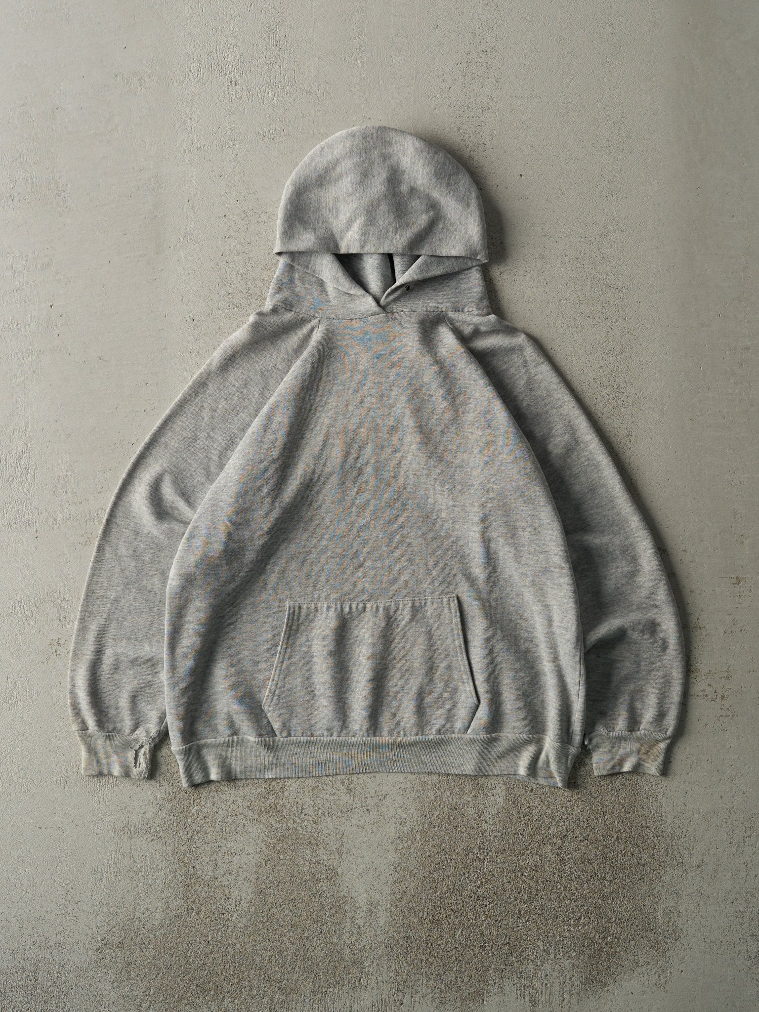 Vintage 90s Heather Grey Blank Lightweight Hoodie (M)