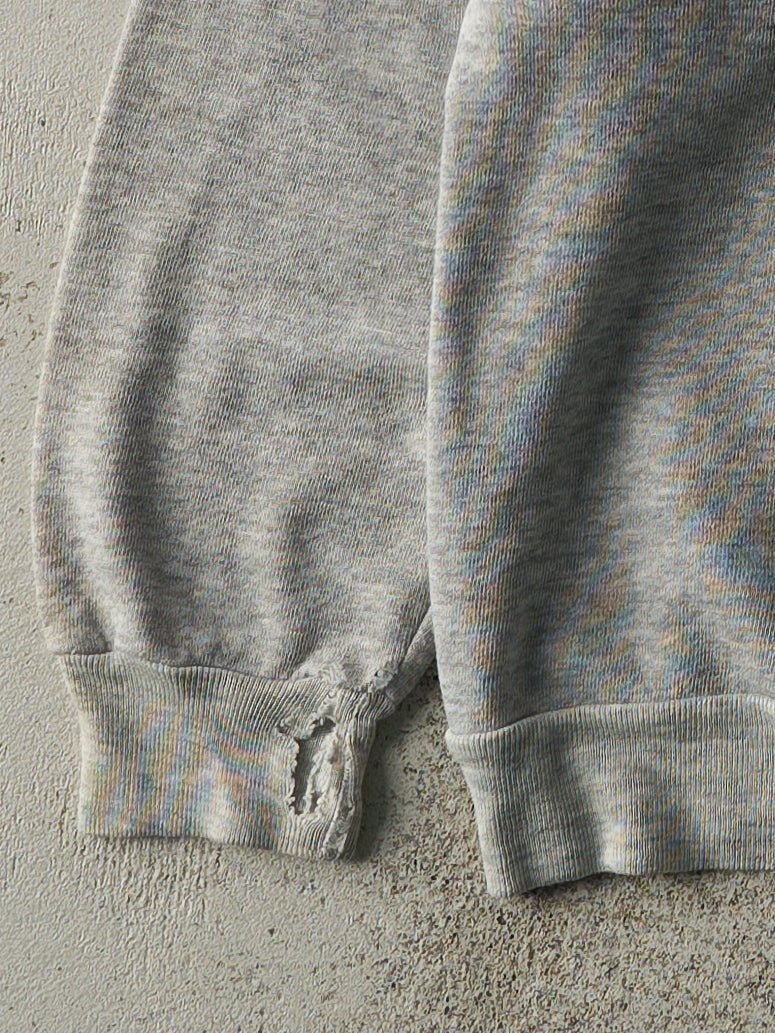 Vintage 90s Heather Grey Blank Lightweight Hoodie (M)