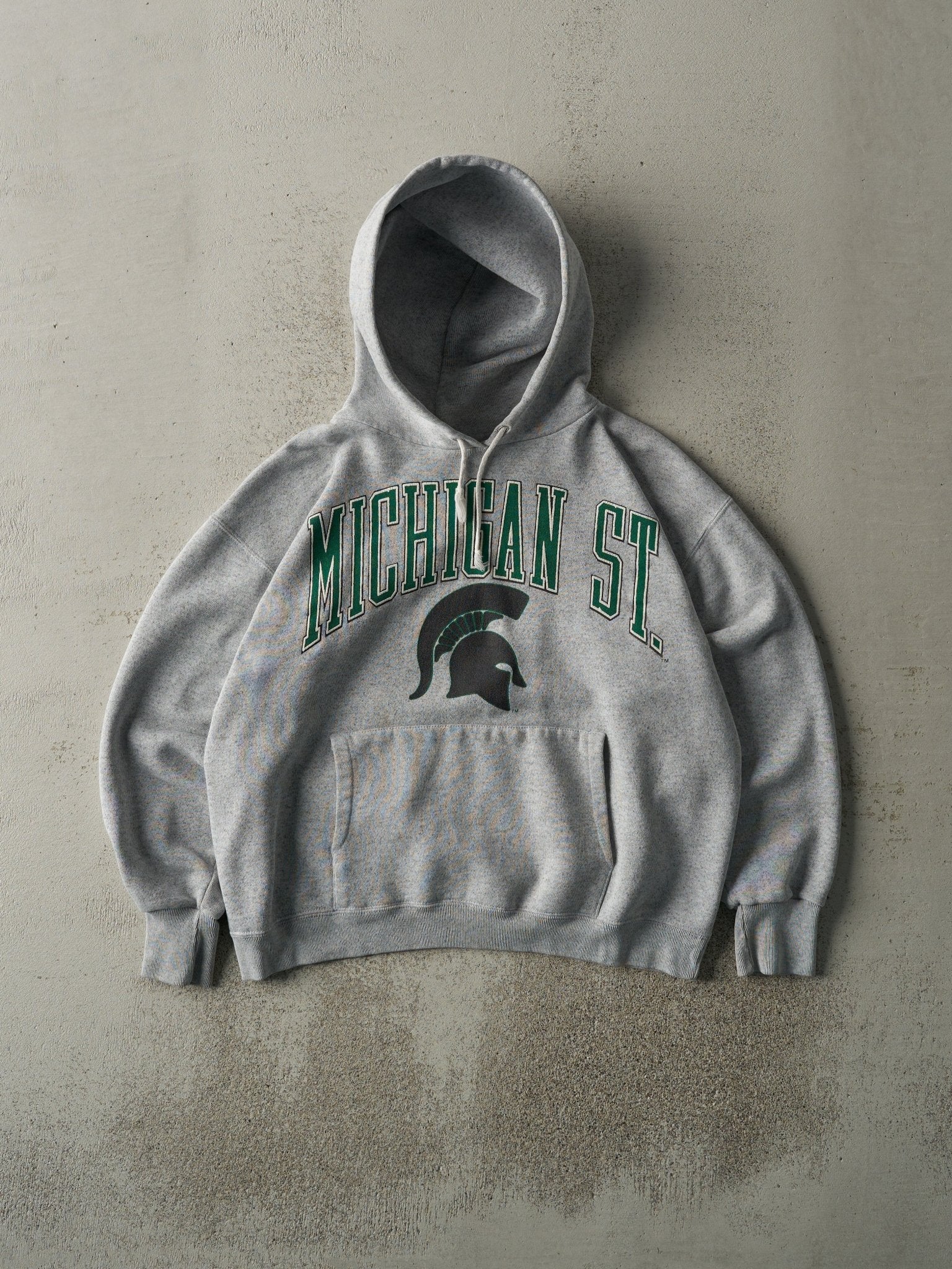 Vintage 90s Heather Grey Michigan State University Hoodie (M)