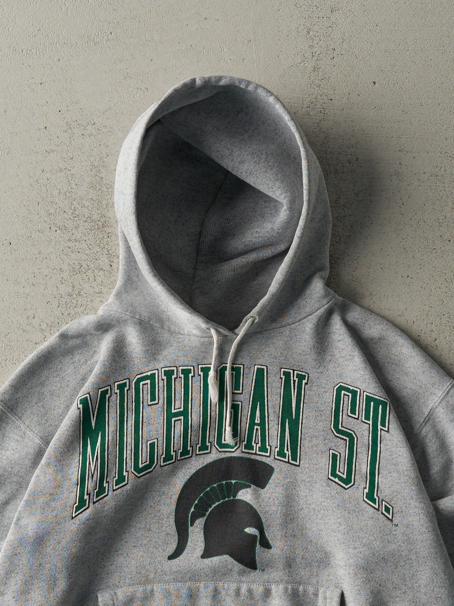 Vintage 90s Heather Grey Michigan State University Hoodie (M)