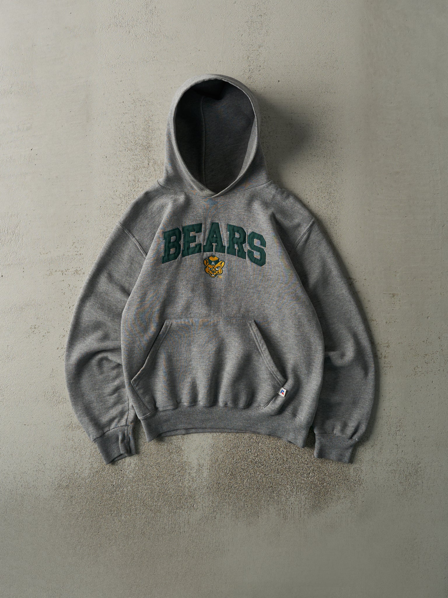 Vintage Y2K Grey Embroidered Bears Russell Athletics Hoodie (S)