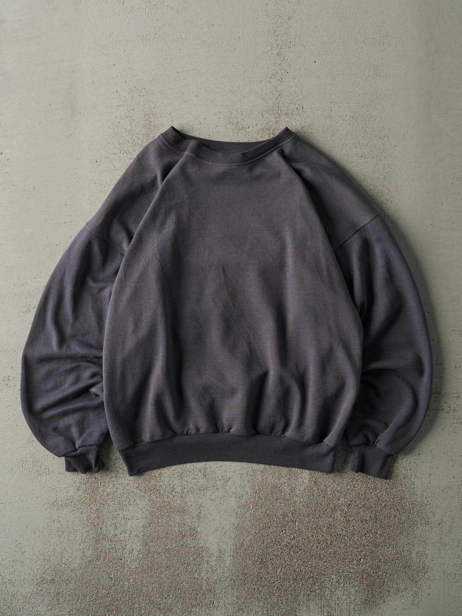 Vintage 80s Charcoal Grey Blank Boxy Crewneck (M)