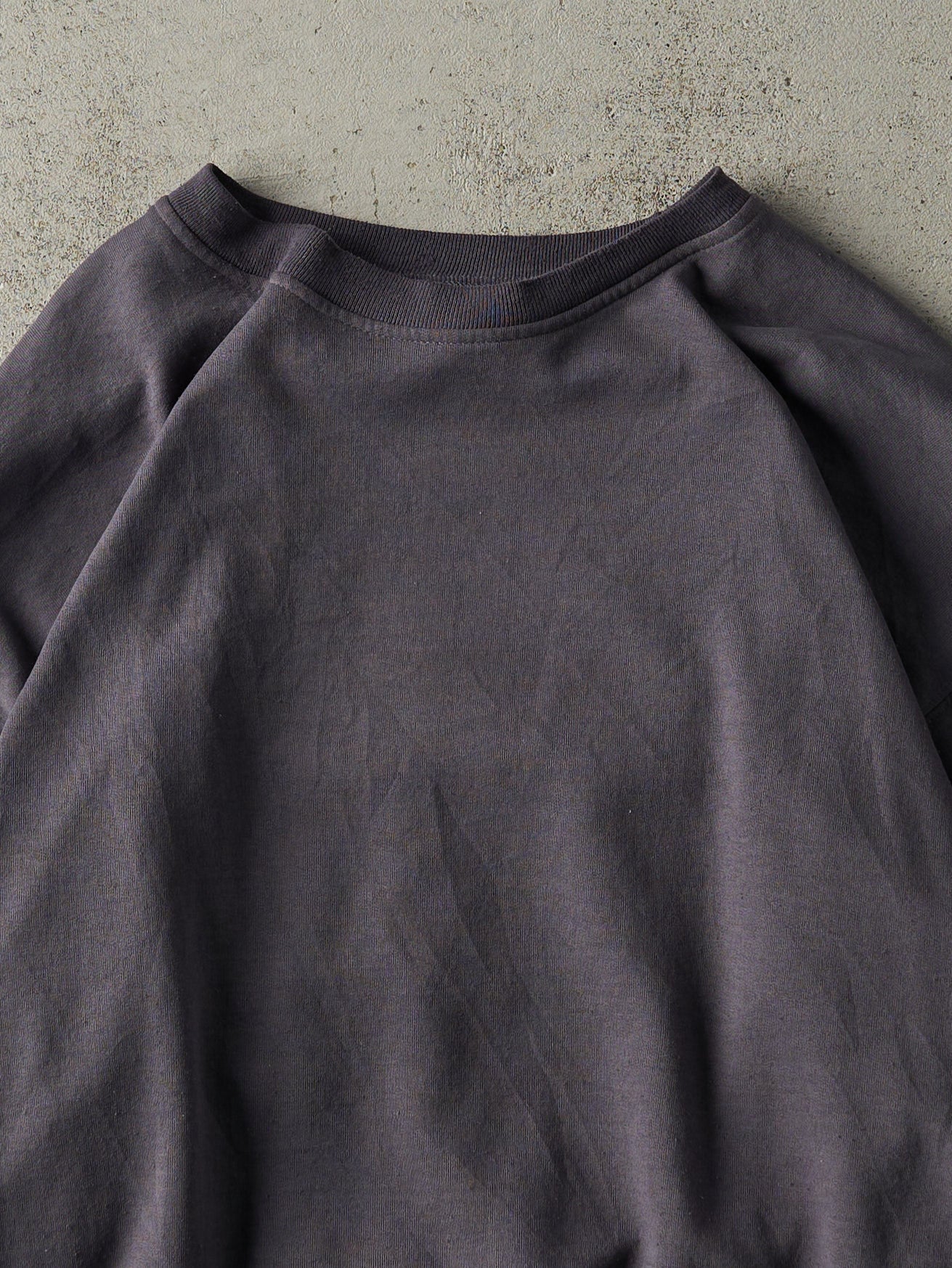 Vintage 80s Charcoal Grey Blank Boxy Crewneck (M)