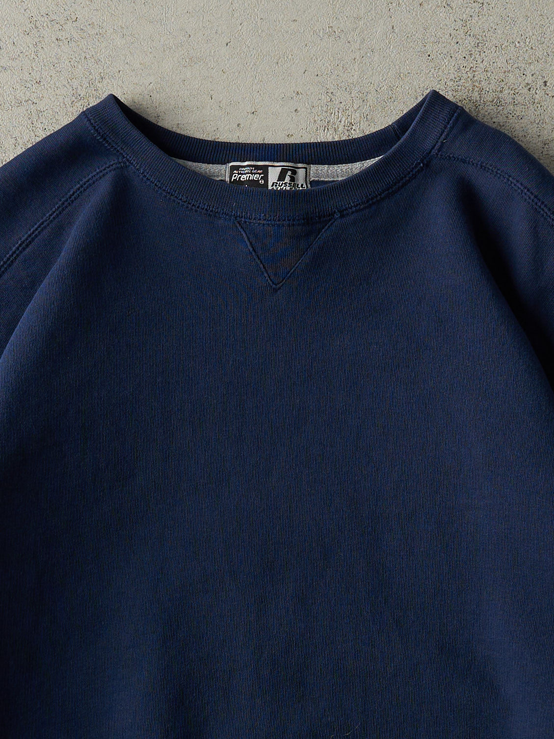 Vintage Y2K Navy Blue Blank Russell Athletics Crewneck (L)