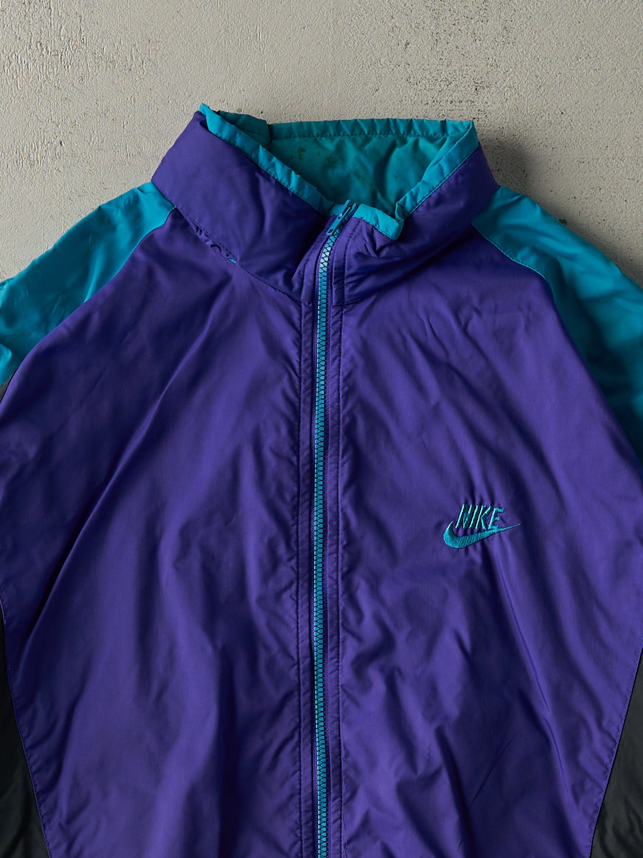 Vintage 80s Teal, Purple & Black Nike Windbreaker Jacket (M)