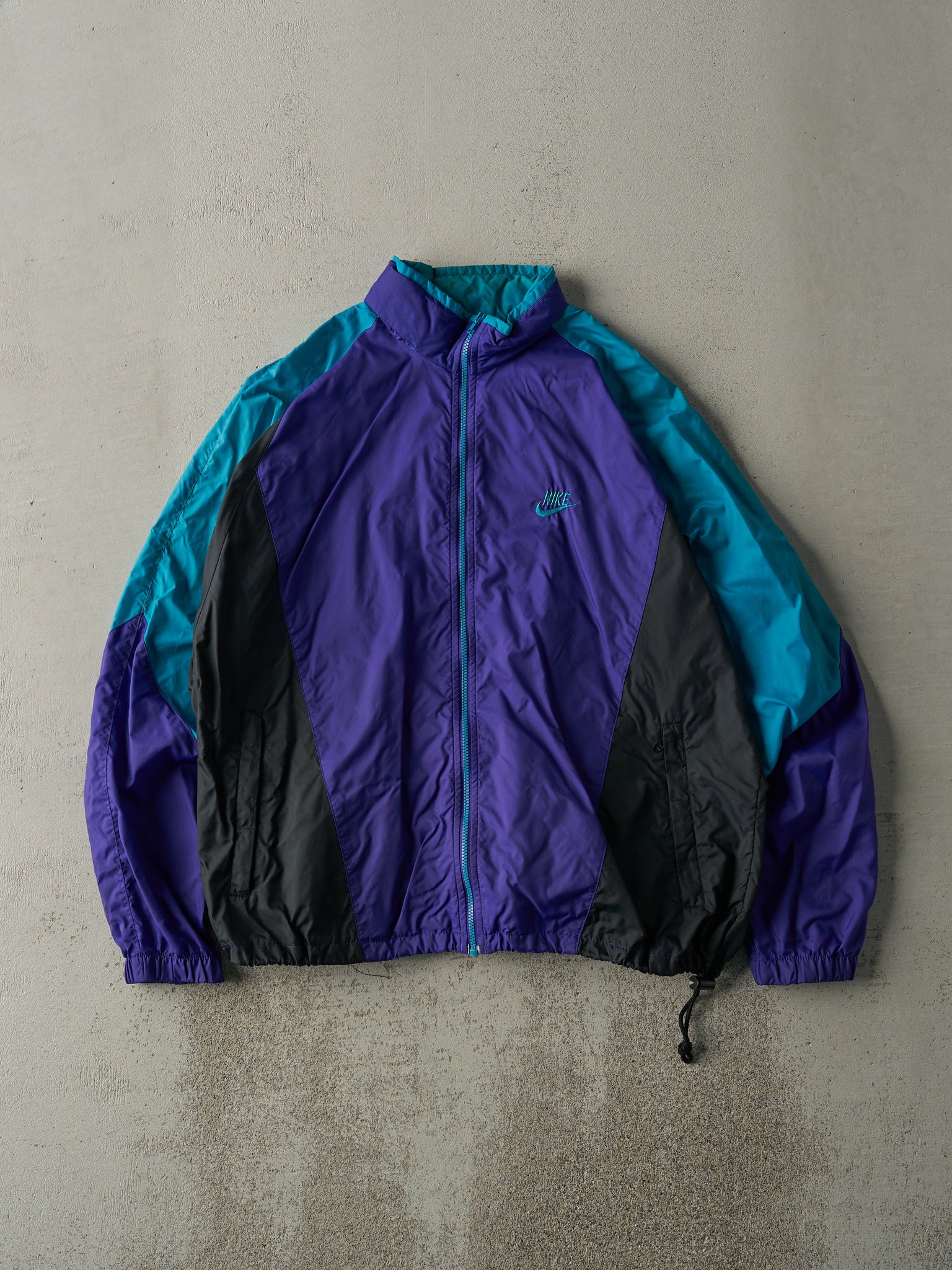 Vintage 80s Teal, Purple & Black Nike Windbreaker Jacket (M)