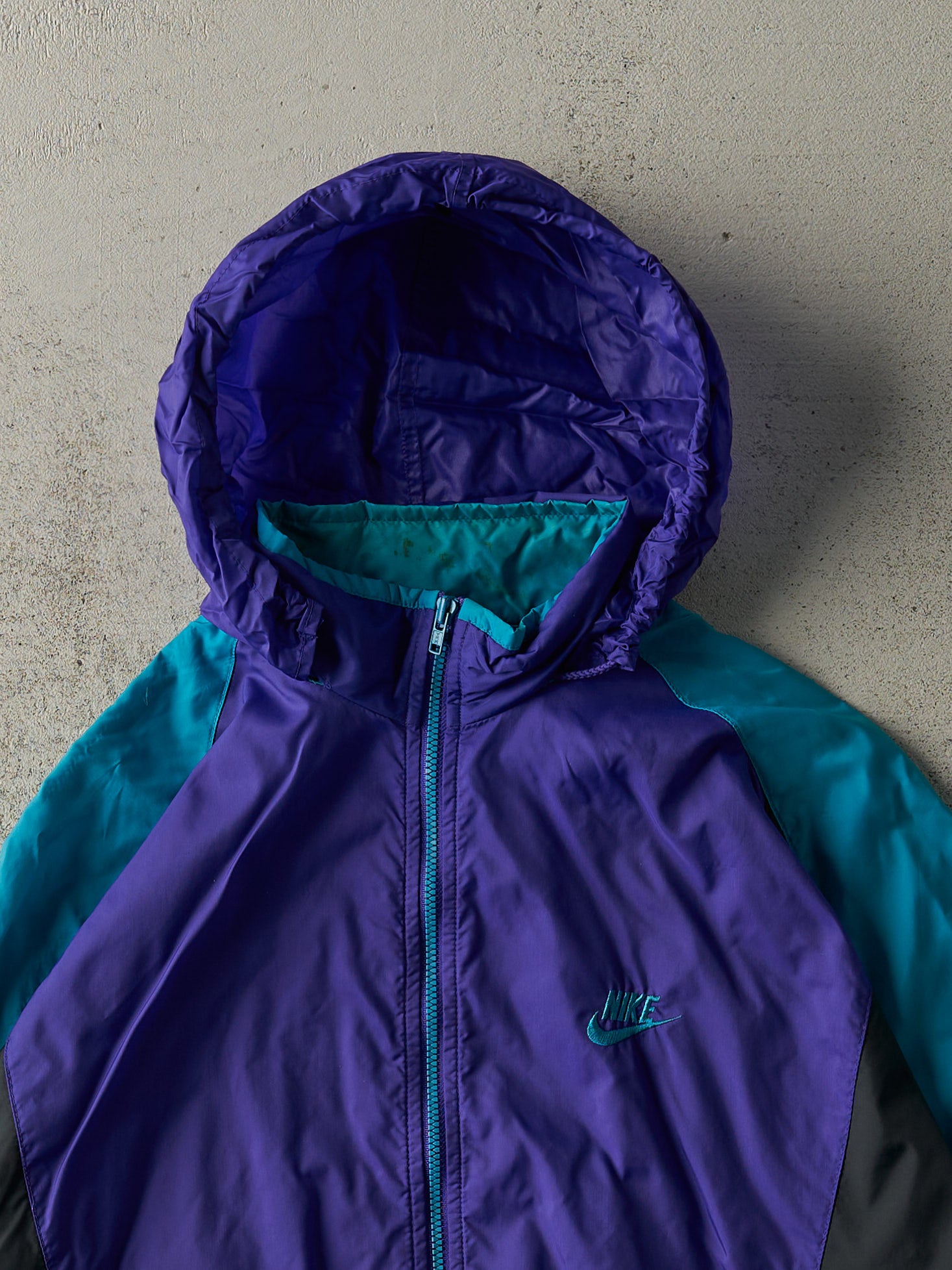 Vintage 80s Teal, Purple & Black Nike Windbreaker Jacket (M)