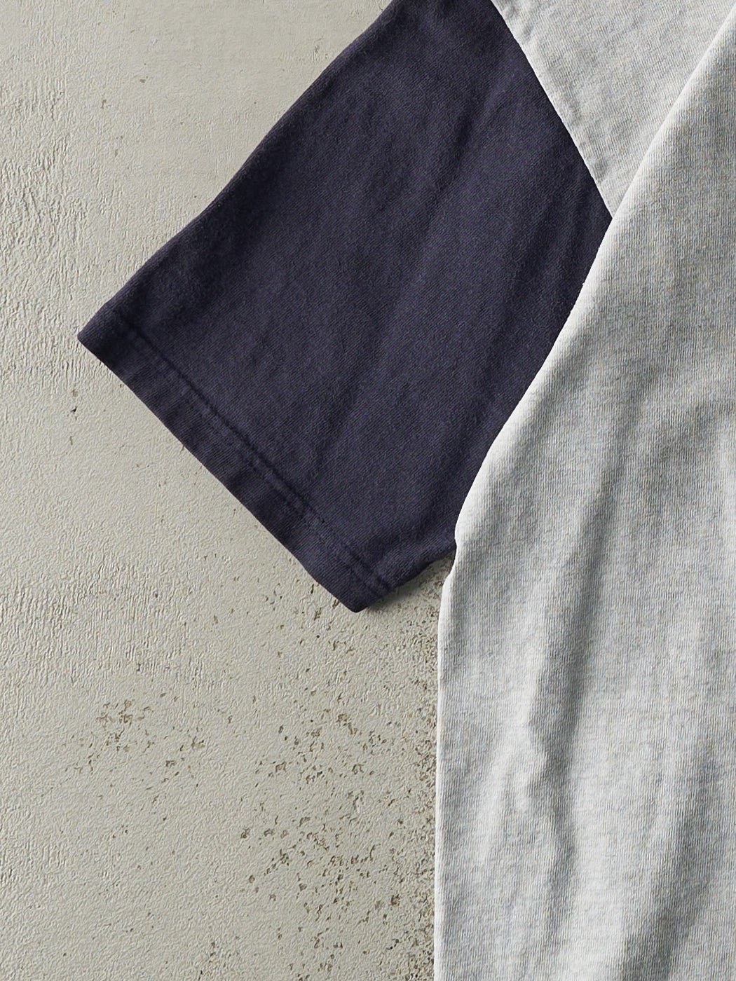 Vintage 90s Heather Grey & Navy Embroidered New York Yankees Quarter Button Tee (M)