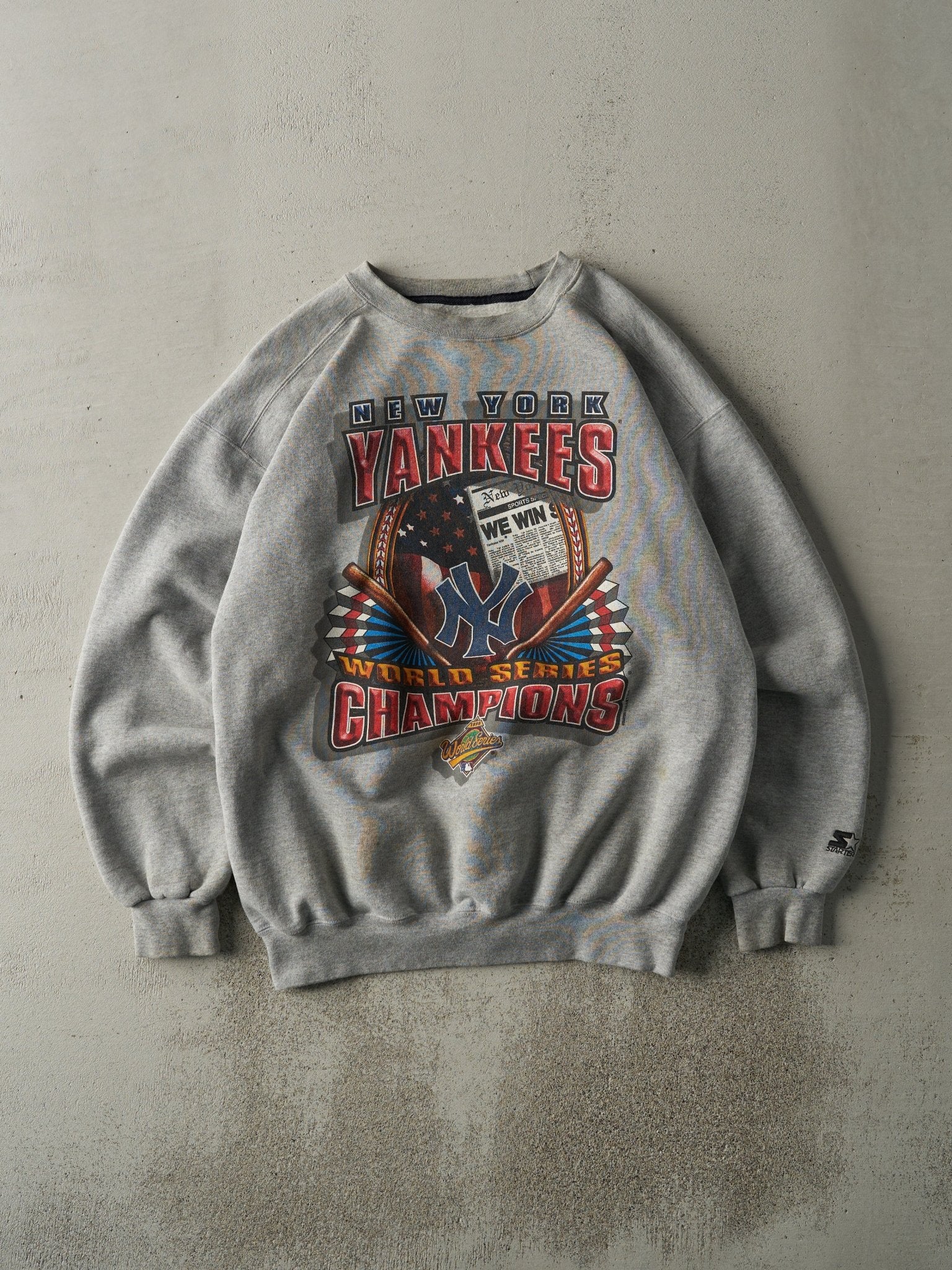 Vintage 96' Grey New York Yankees World Series Champions Crewneck (L)