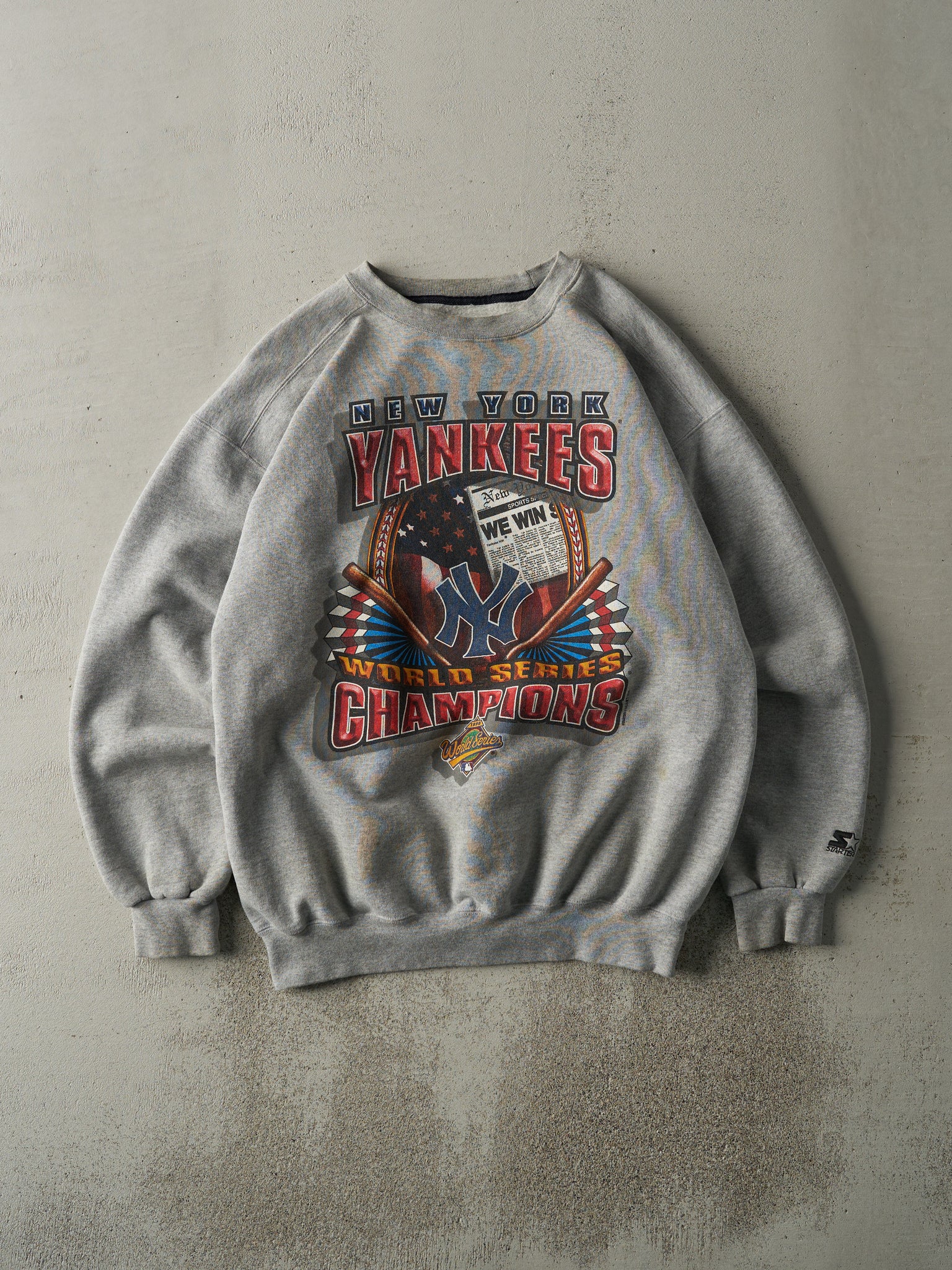 Vintage 96' Grey New York Yankees World Series Champions Crewneck (L)