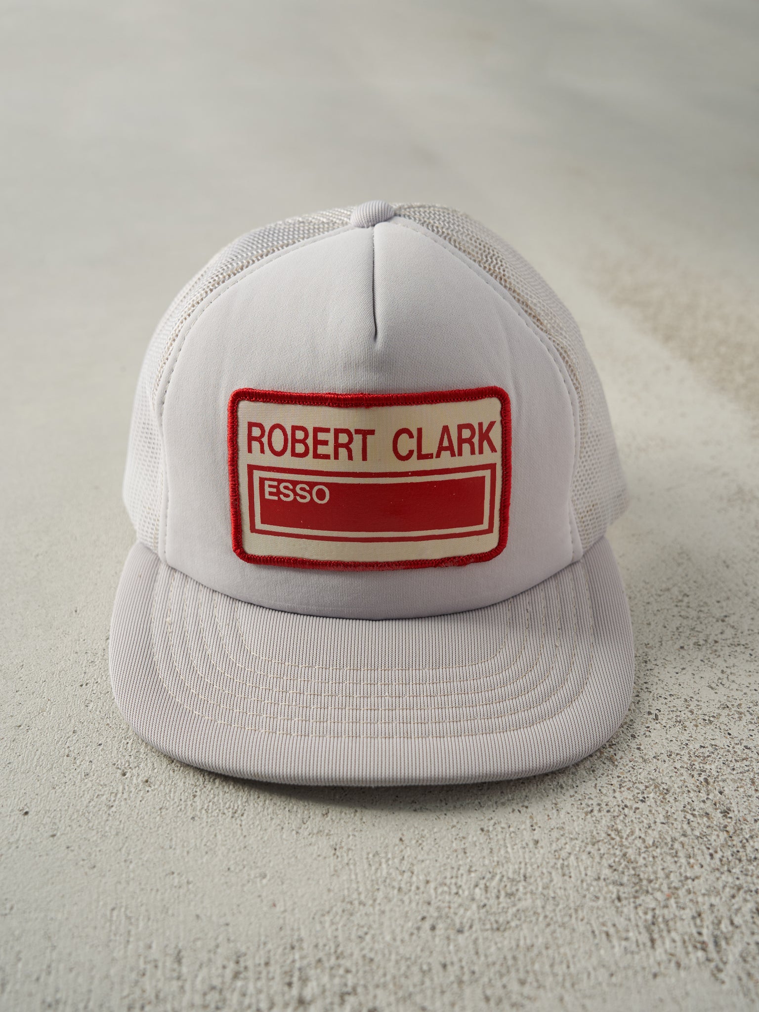 Vintage 80s Grey Robert Clark Esso Foam Trucker Hat