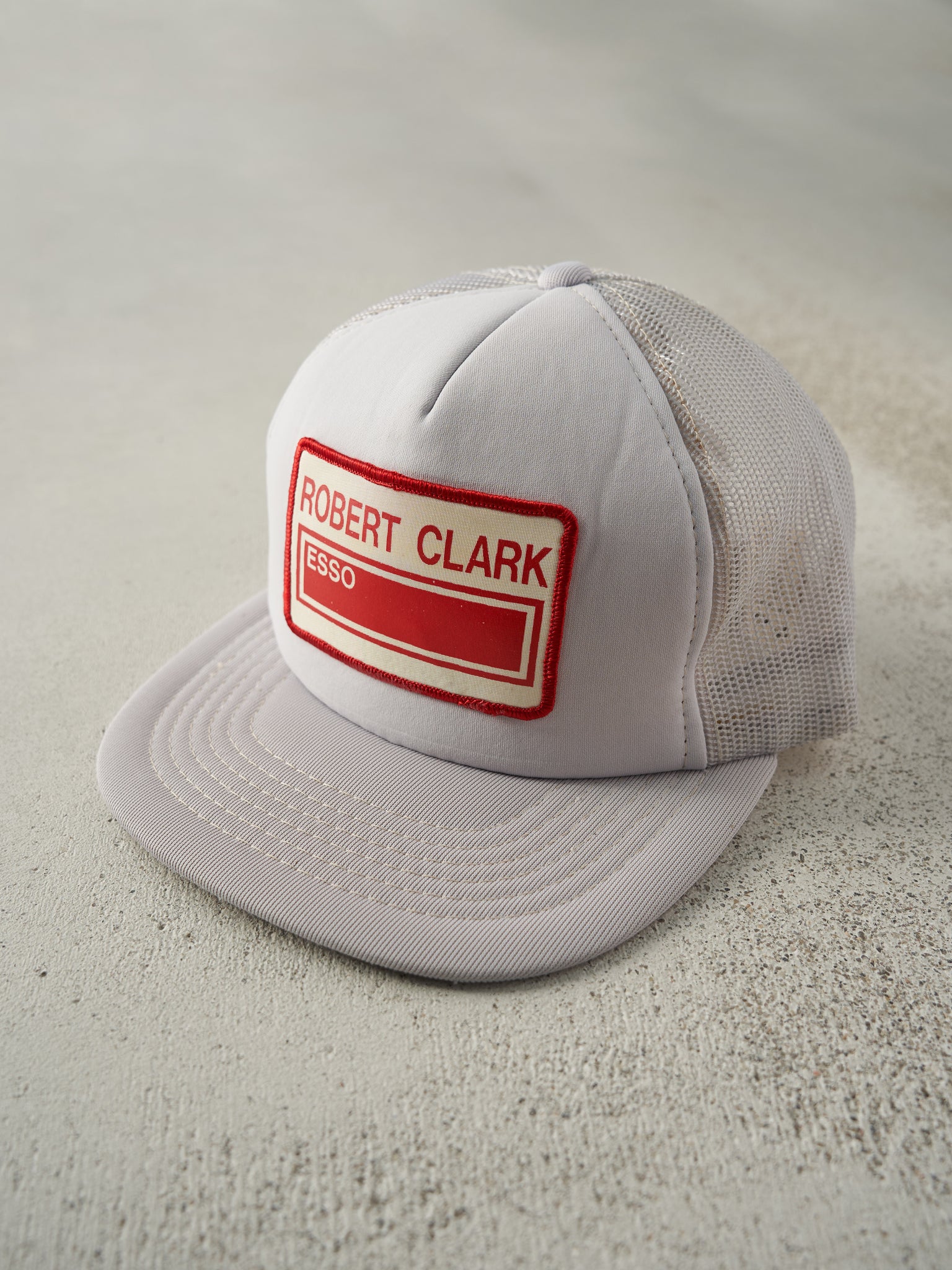 Vintage 80s Grey Robert Clark Esso Foam Trucker Hat