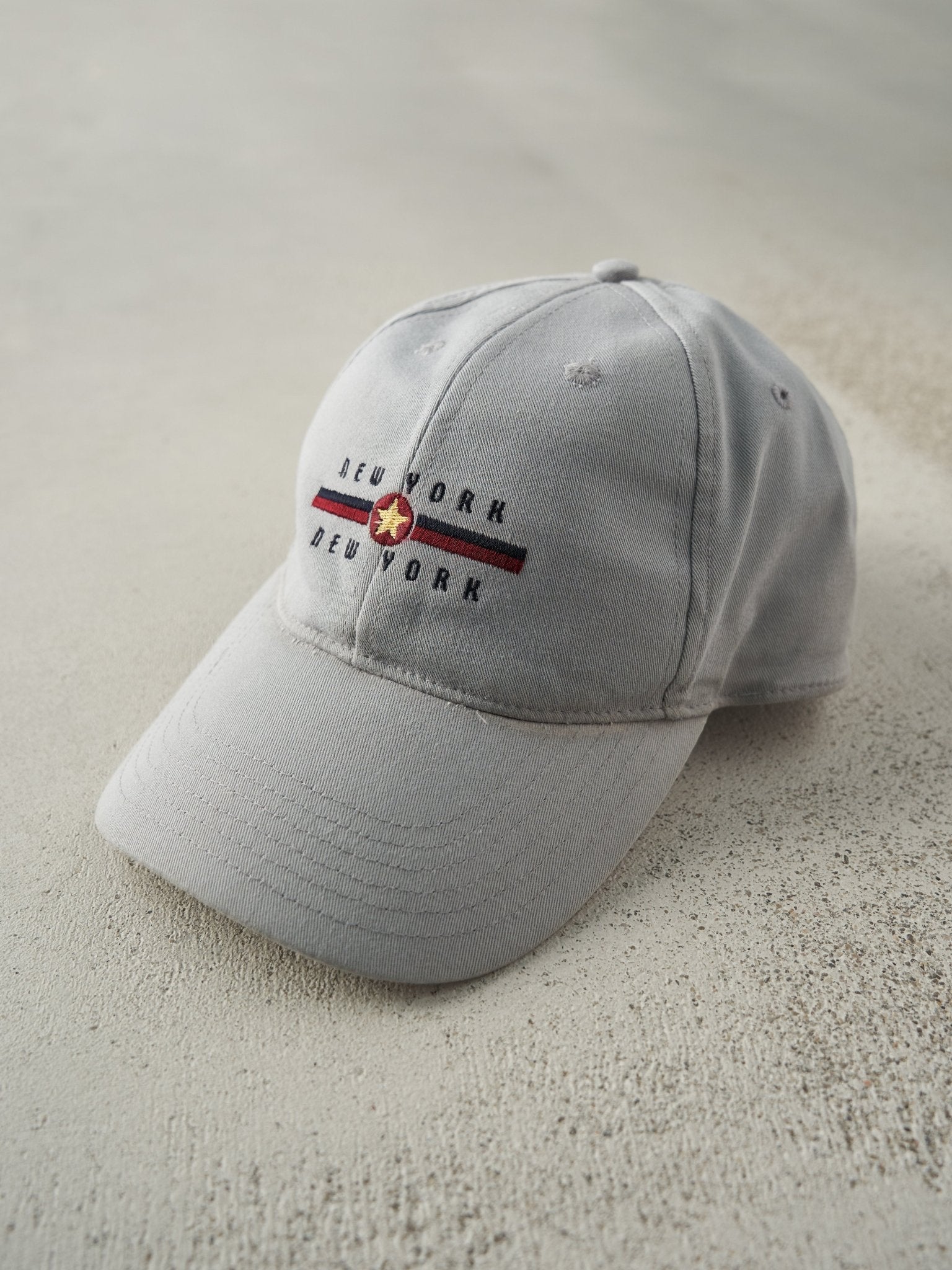 Vintage 90s Grey Embroidered New York Snapback Hat