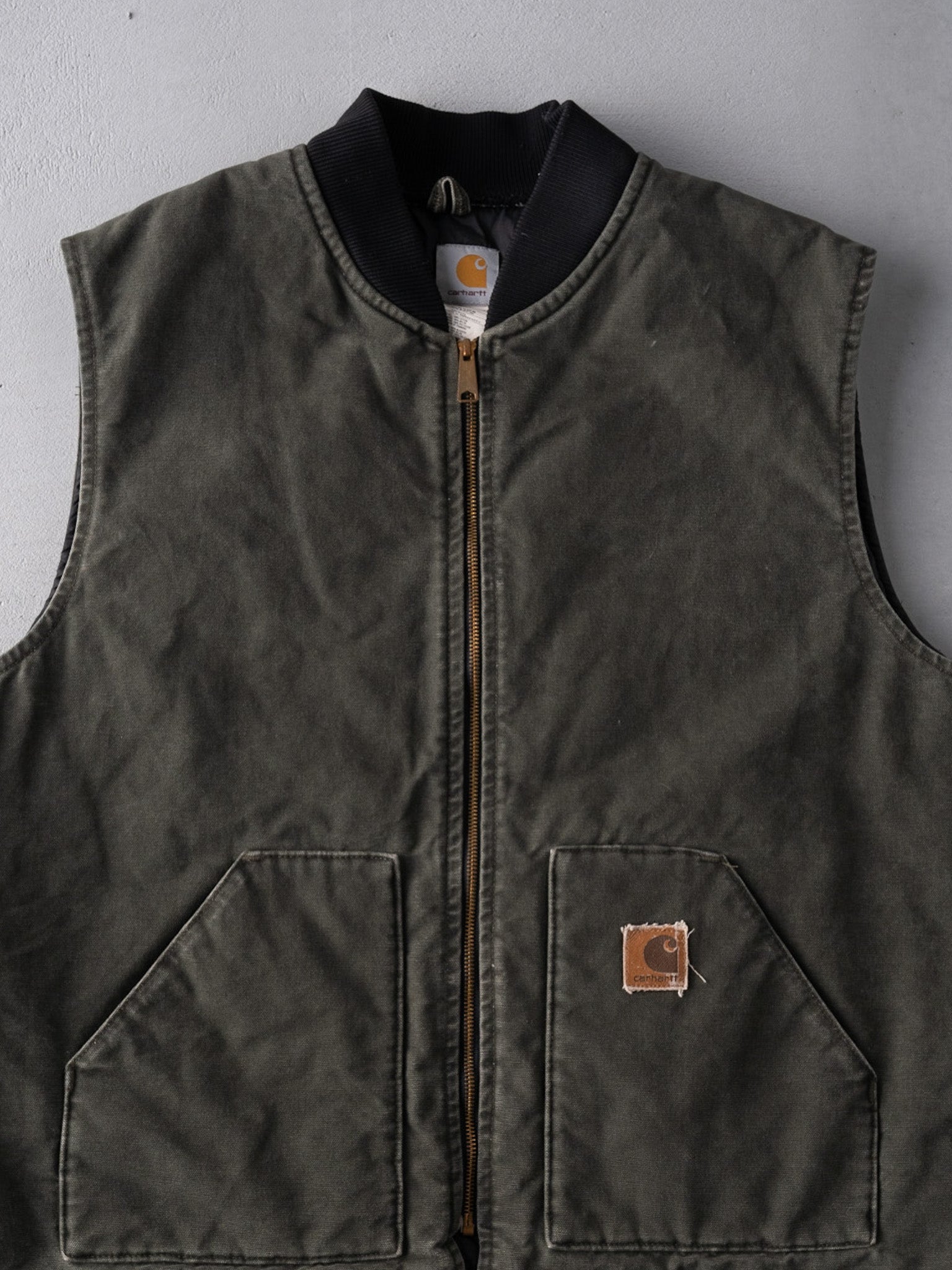 Vintage 90s Faded Green Carhartt Vest (XXL)