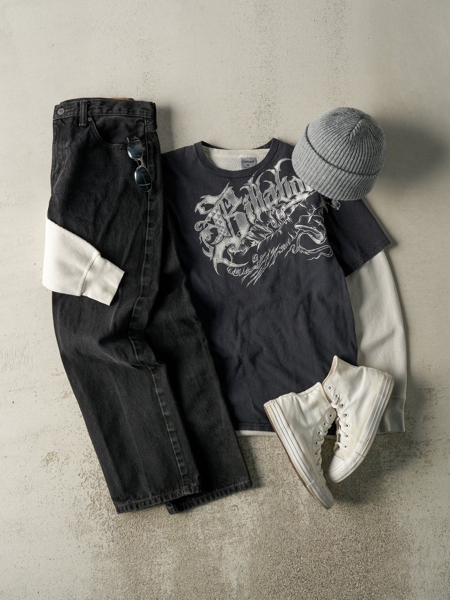 Vintage Y2K Faded Black Billabong Tee (S)