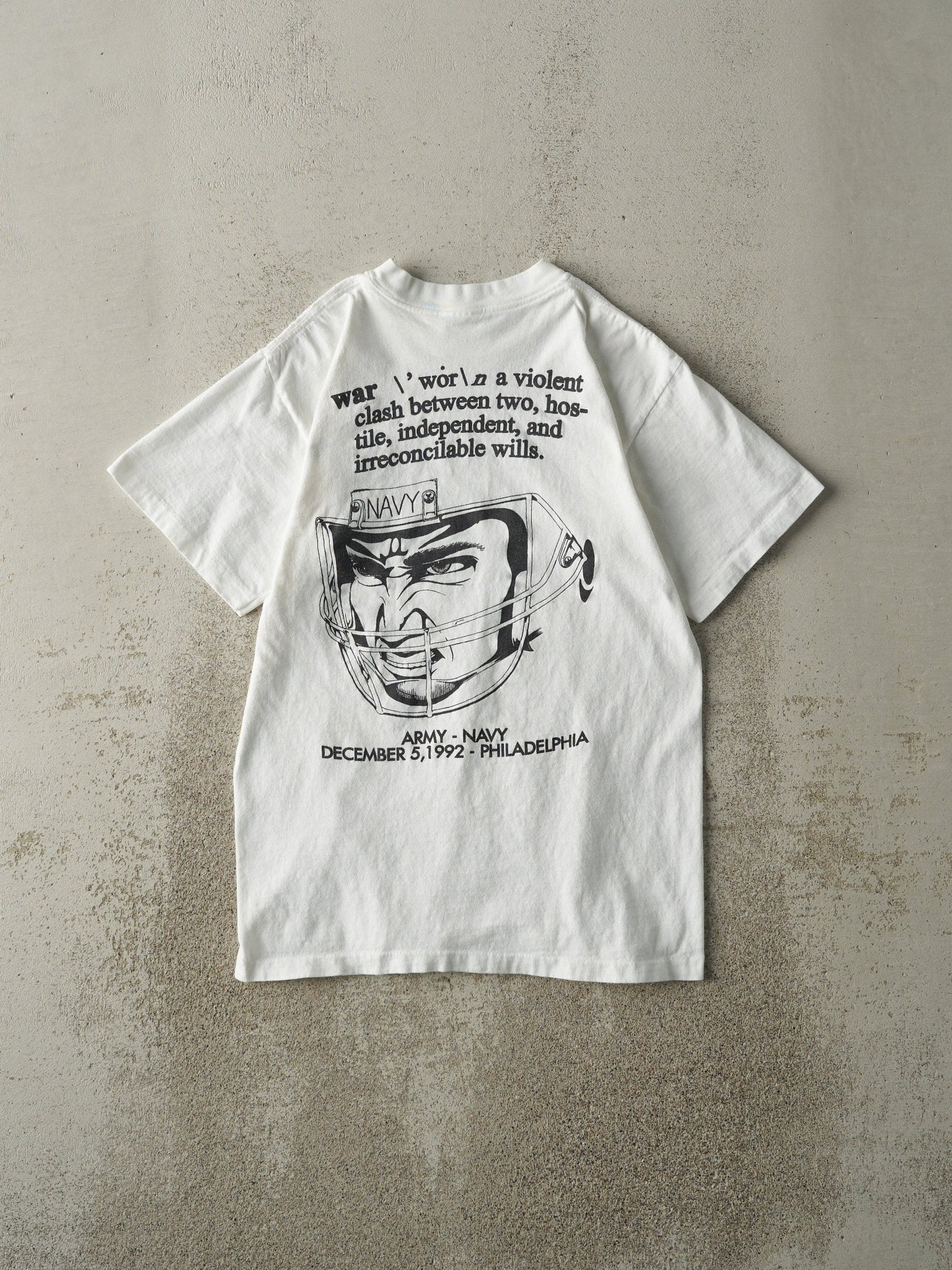 Vintage 92' White Army vs Navy Football Game Single Stitch Tee (S)