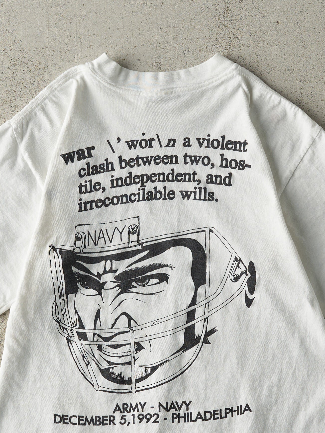 Vintage 92' White Army vs Navy Football Game Single Stitch Tee (S)