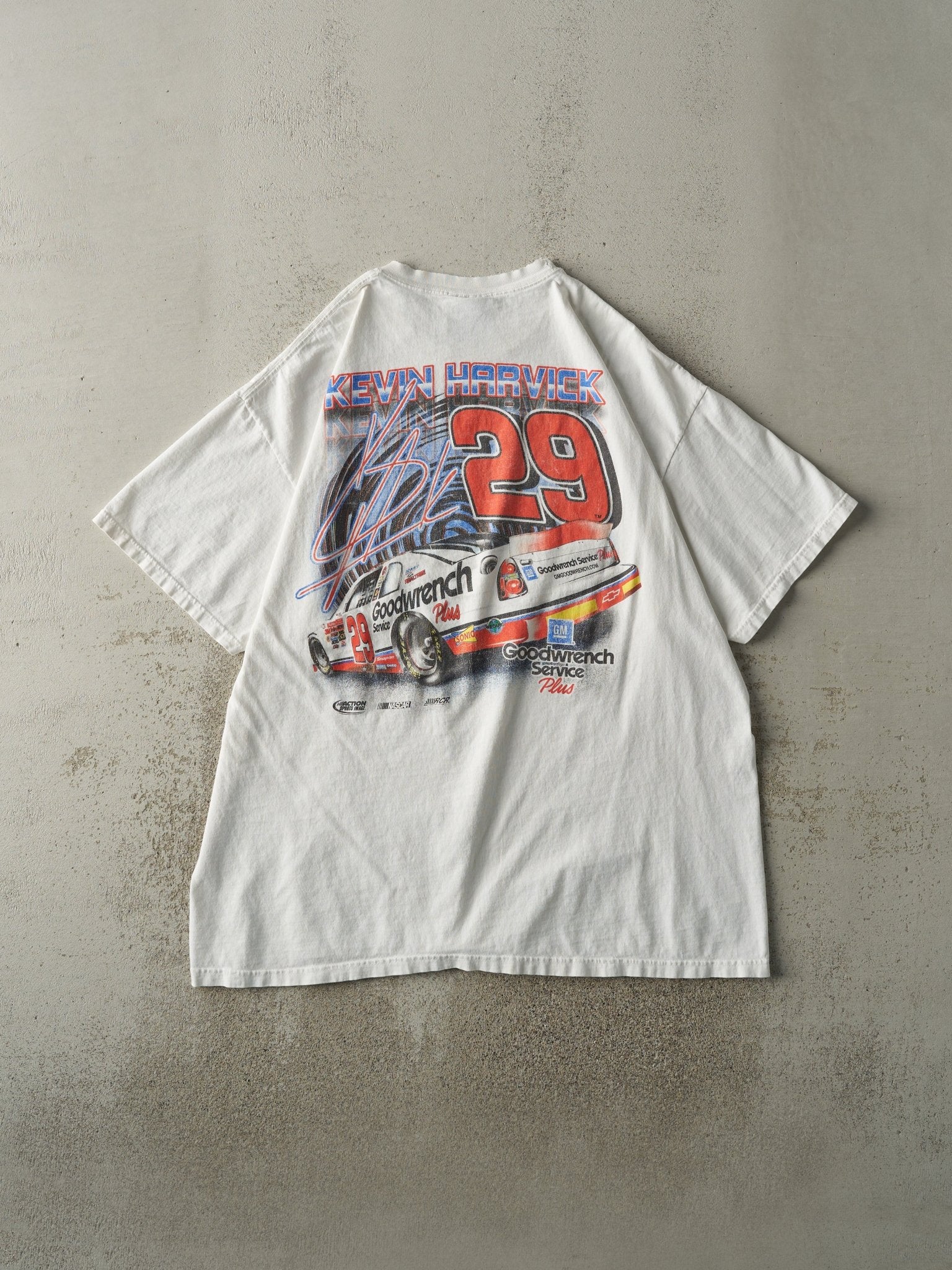 Vintage Y2K White Nascar #29 Kevin Harvick Racing Tee (L/XL)