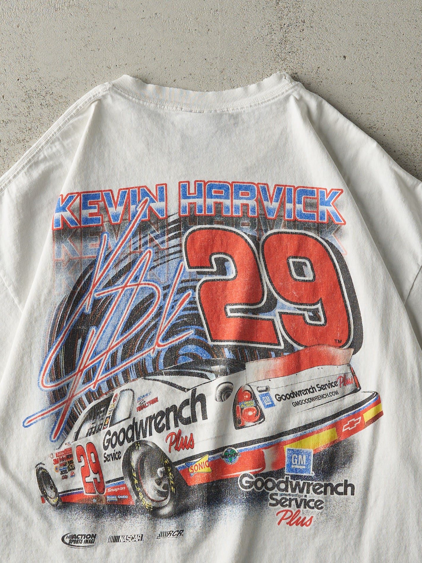 Vintage Y2K White Nascar #29 Kevin Harvick Racing Tee (L/XL)