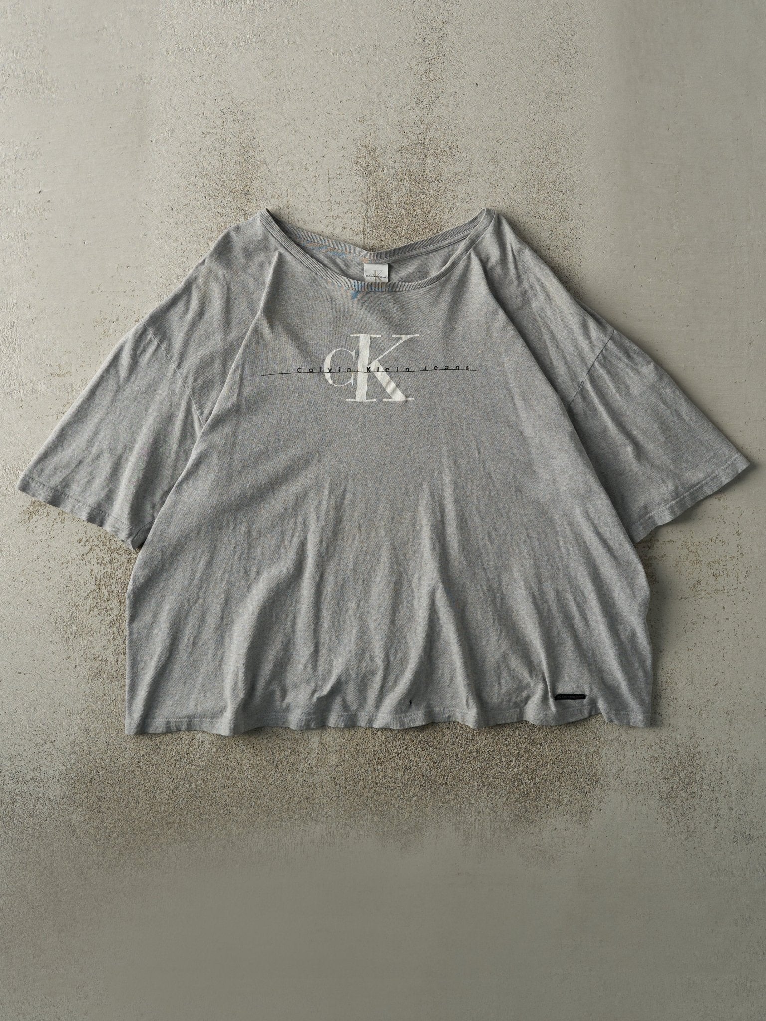 Vintage Y2K Grey Calvin Klein Jeans Boxy Tee (XXL)
