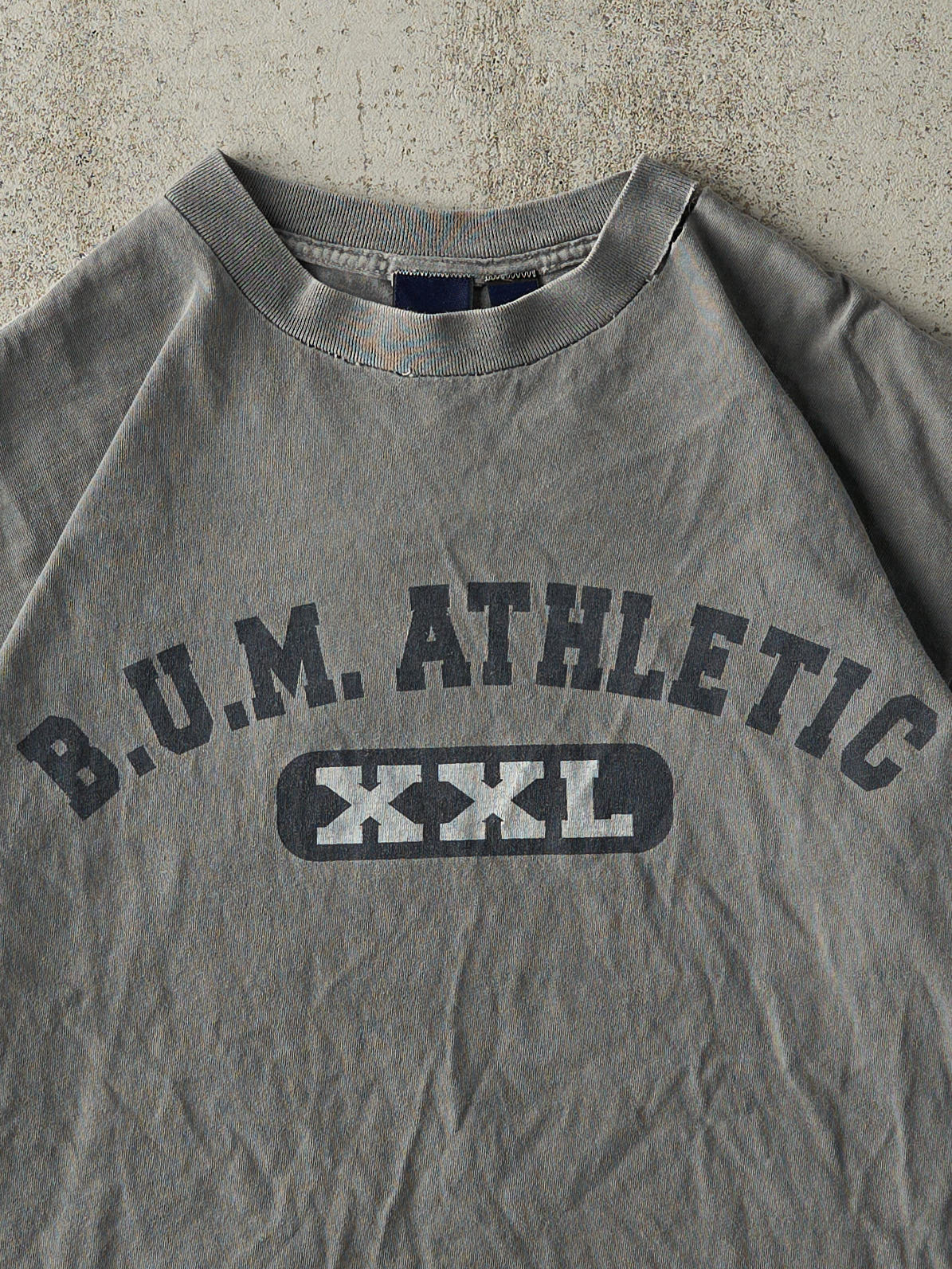 Vintage 90s Charcoal Grey Bum Athletic Single Stitch Tee (L)