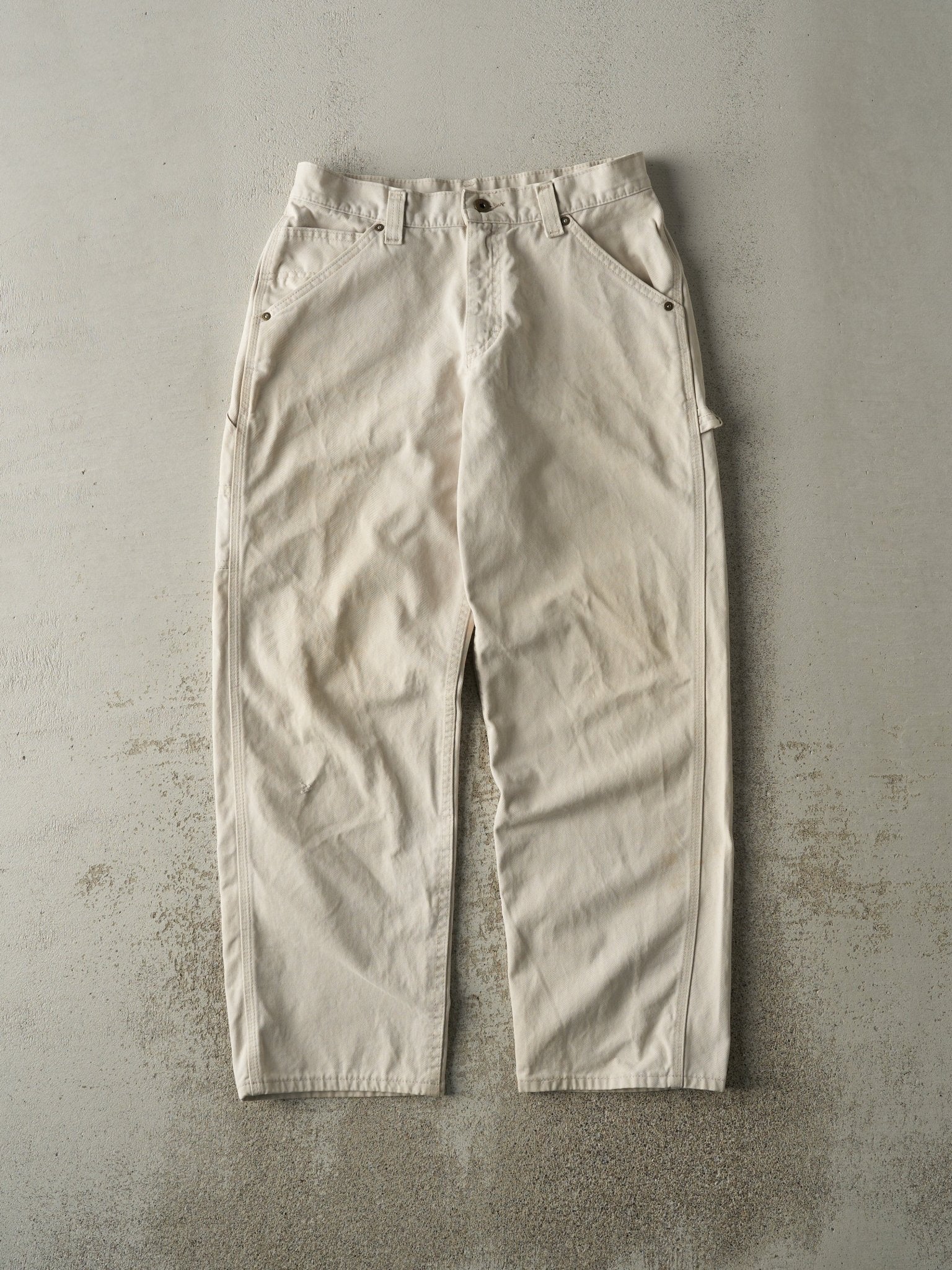 Vintage 90s Beige Lee Dungarees Carpenter Pants (30x29.5)