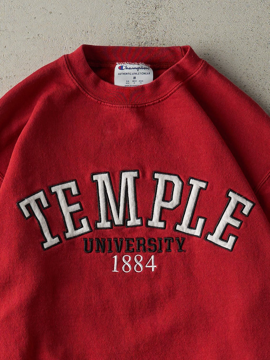 Vintage Y2K Red Temple University Embroidered Crewneck (M)