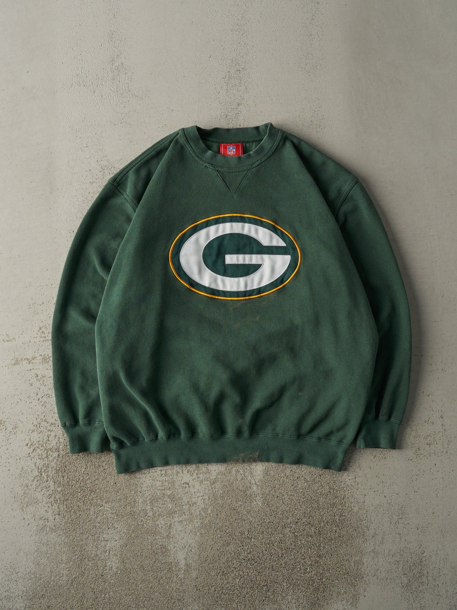 Vintage Y2K Green Embroidered Green Bay Packers Crewneck (XL)