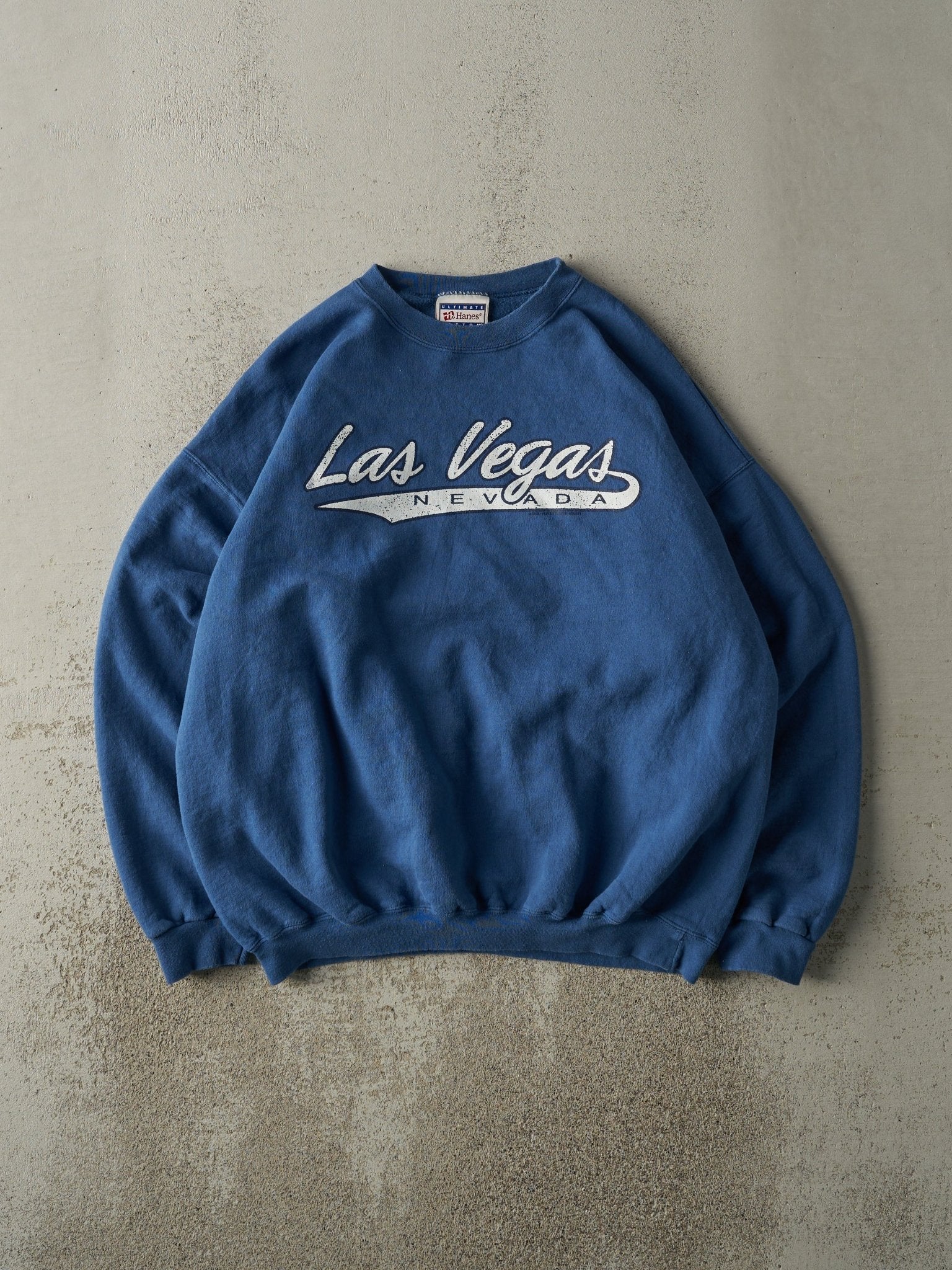 Vintage 90s Slate Blue Las Vegas Nevada Boxy Crewneck (L/XL)