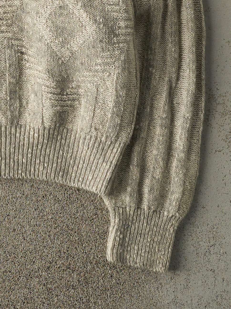 Vintage 90s Beige & Grey Grandpa Knit (L)