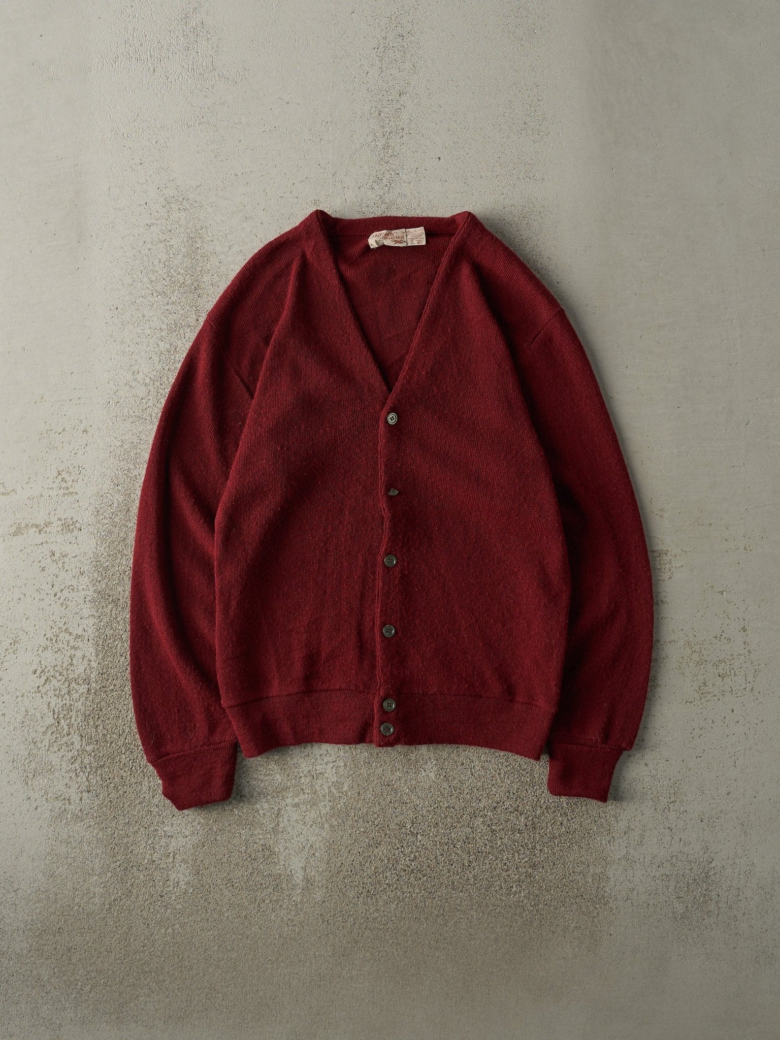 Vintage 80s Red Button Up Knit Cardigan (M)