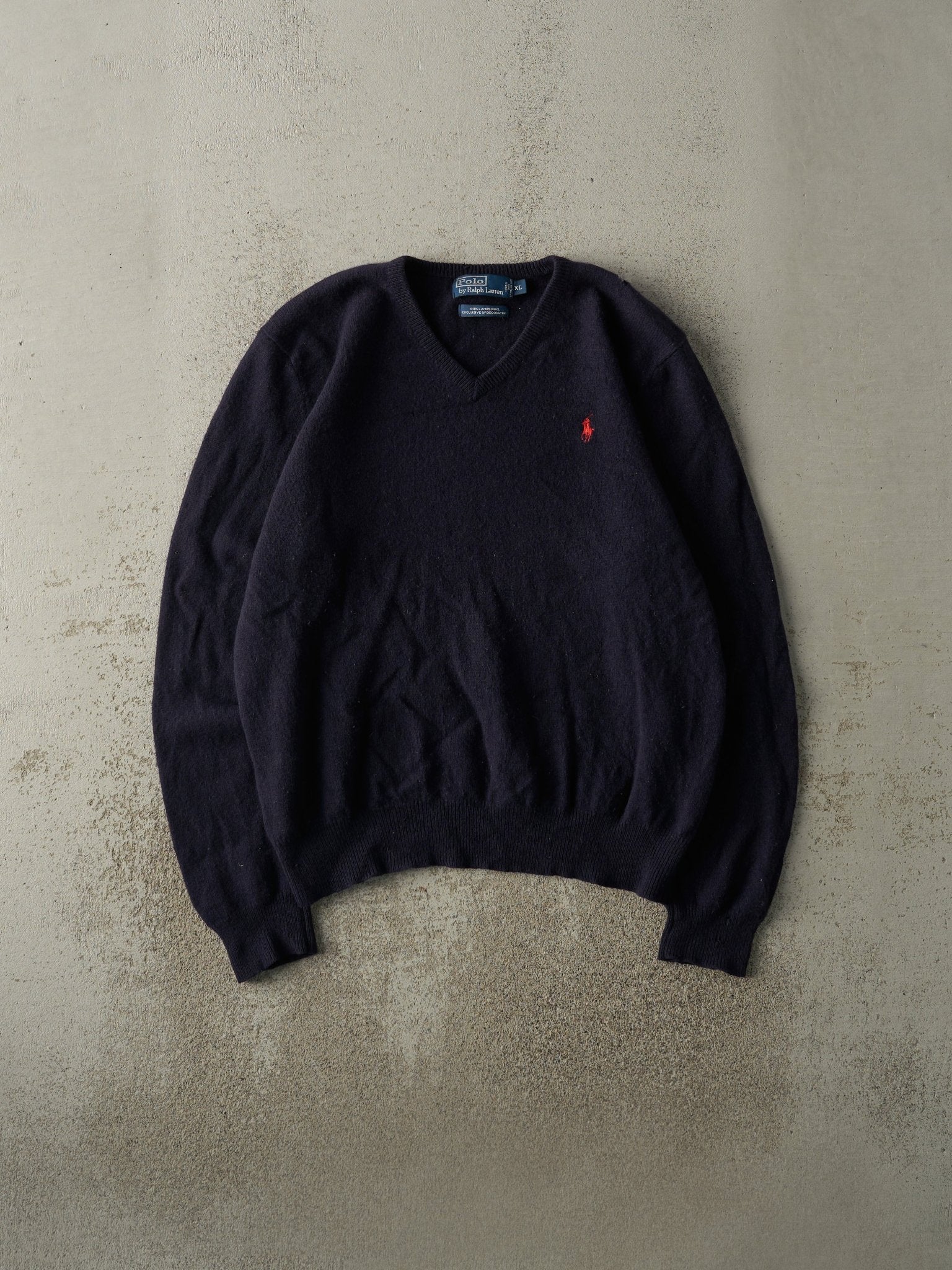 Vintage Y2K Navy Blue Polo Ralph Lauren Embroidered Knit (M/L)