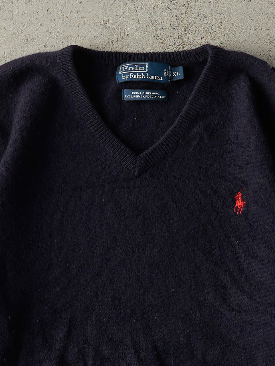 Vintage Y2K Navy Blue Polo Ralph Lauren Embroidered Knit (M/L)
